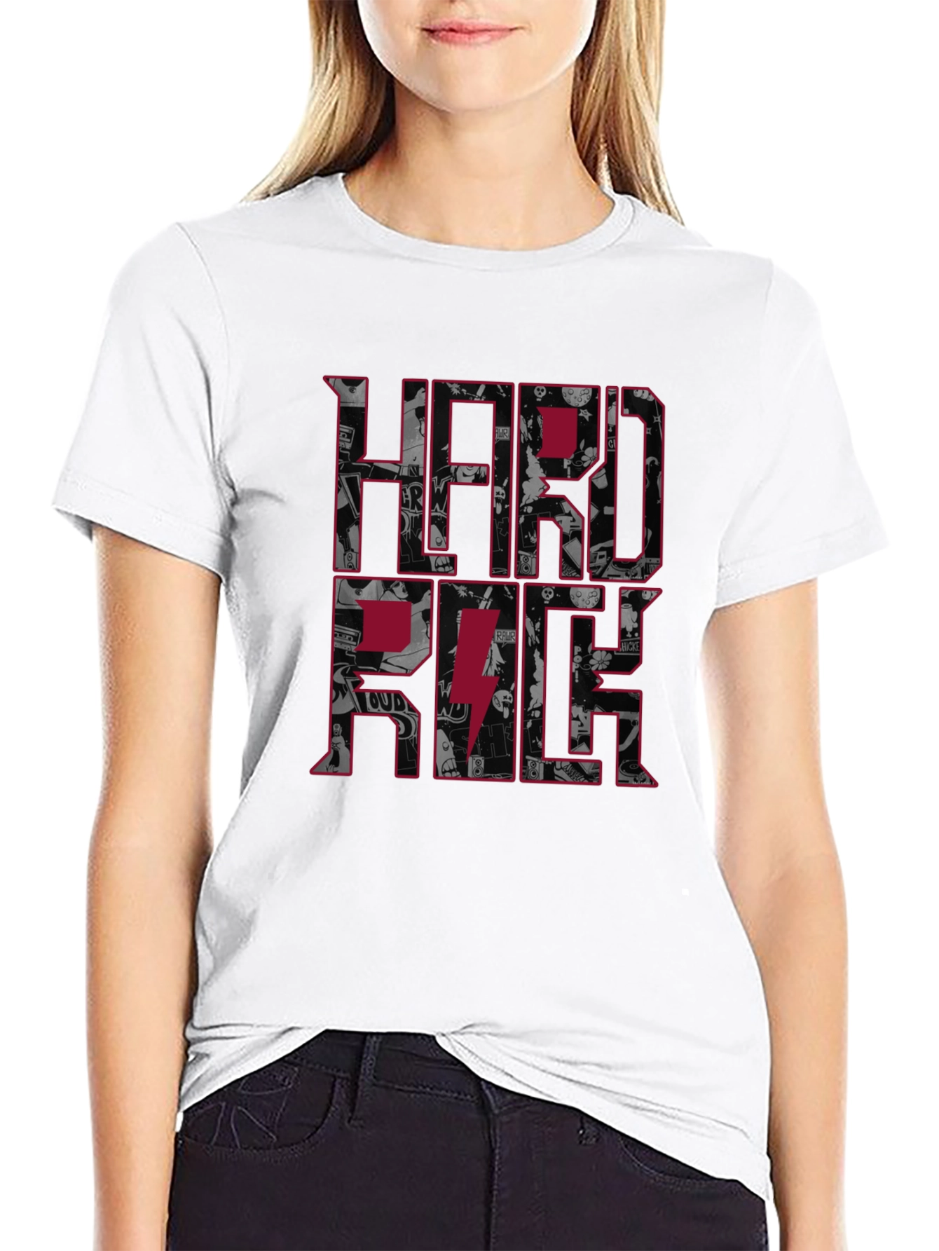 Black Hard Rock Graphic Print Tee view 9
