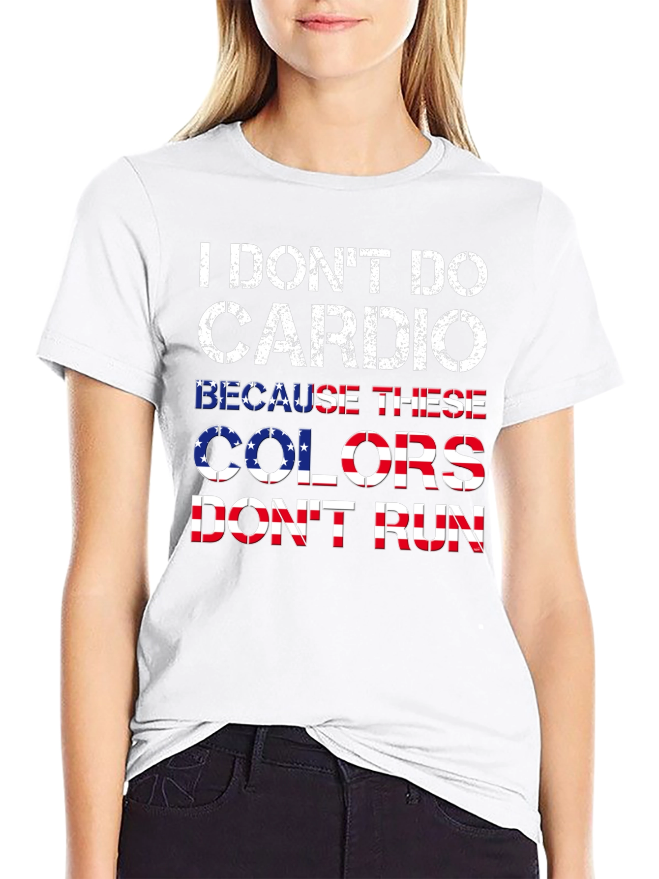 Black I Don't Do Cardio Patriotic T-Shirt view 9