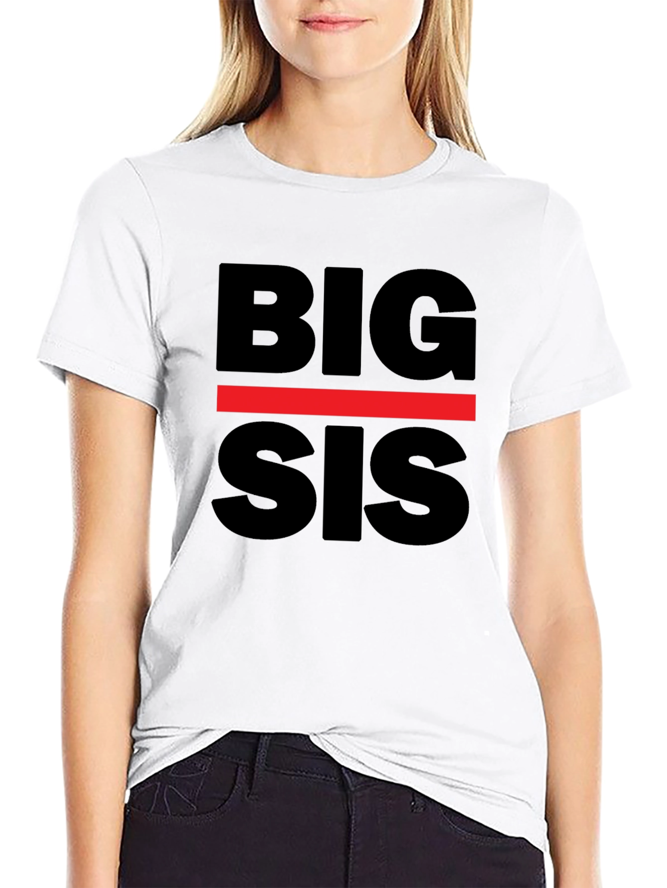 Black Big Sis Graphic T-Shirt - Black Tee view 9