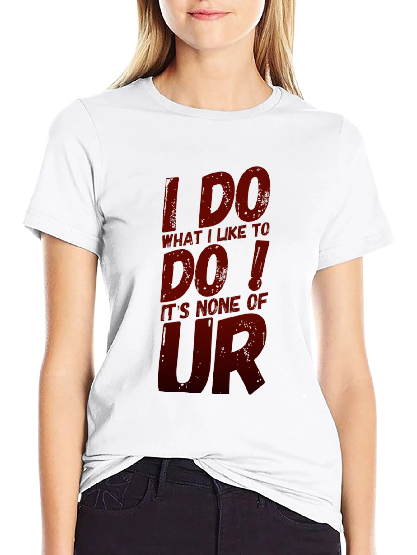 Black I DO What I Like Graphic Tee - Black Casual T-Shirt view 9