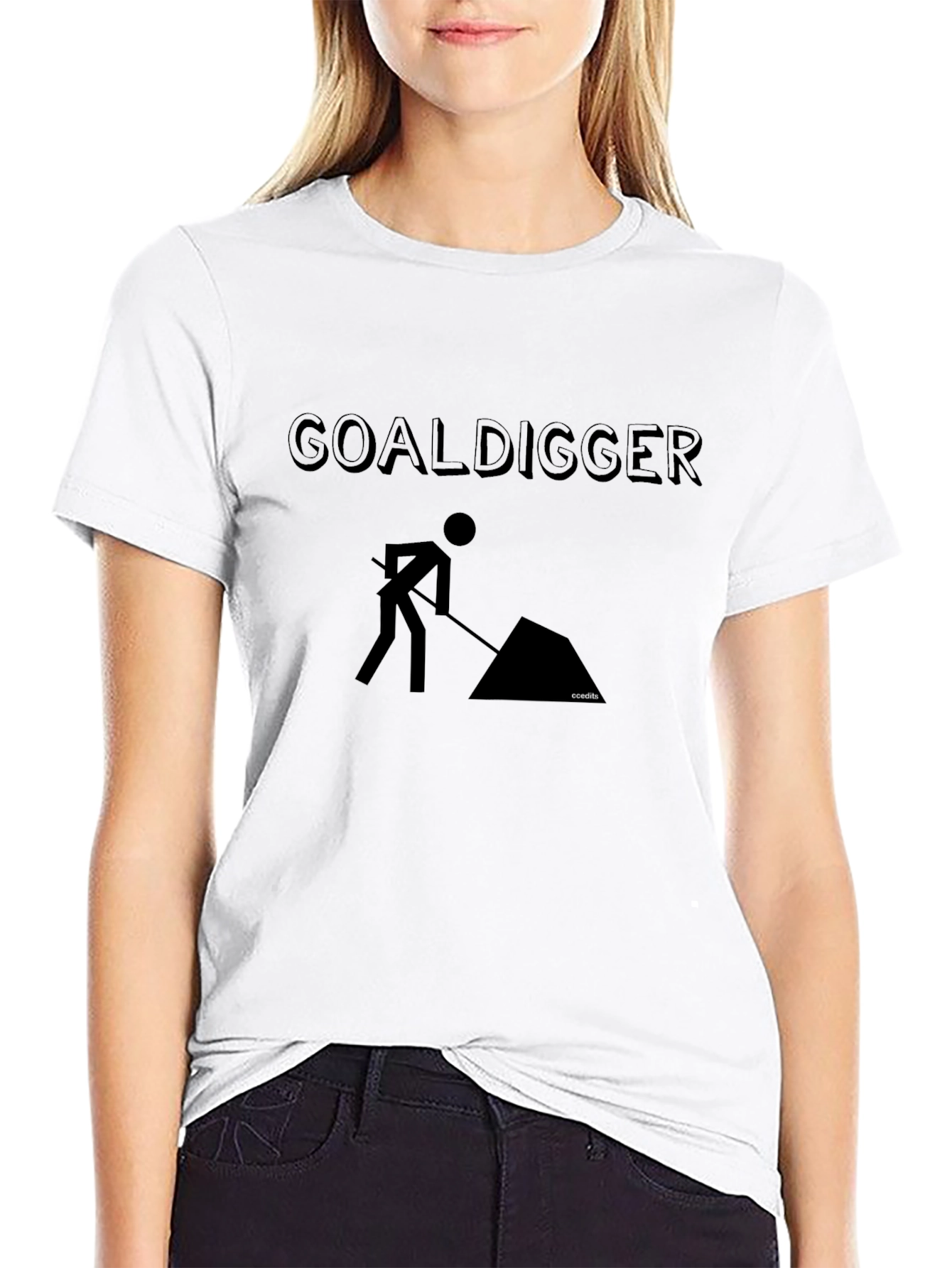 Black Goal Digger Black T-Shirt - Humorous Graphic Tee view 9