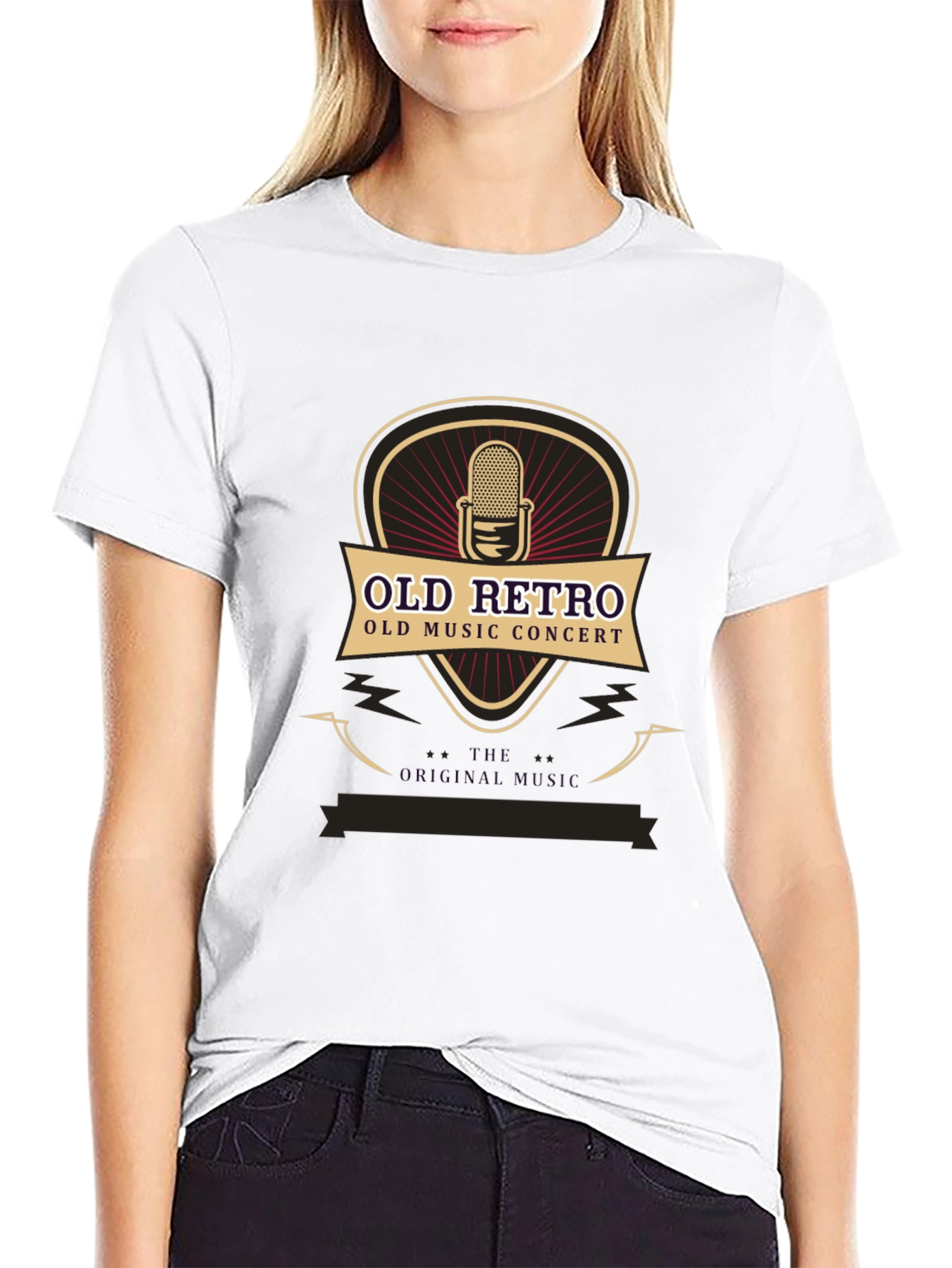 Black Vintage Retro Music Concert T-Shirt view 9