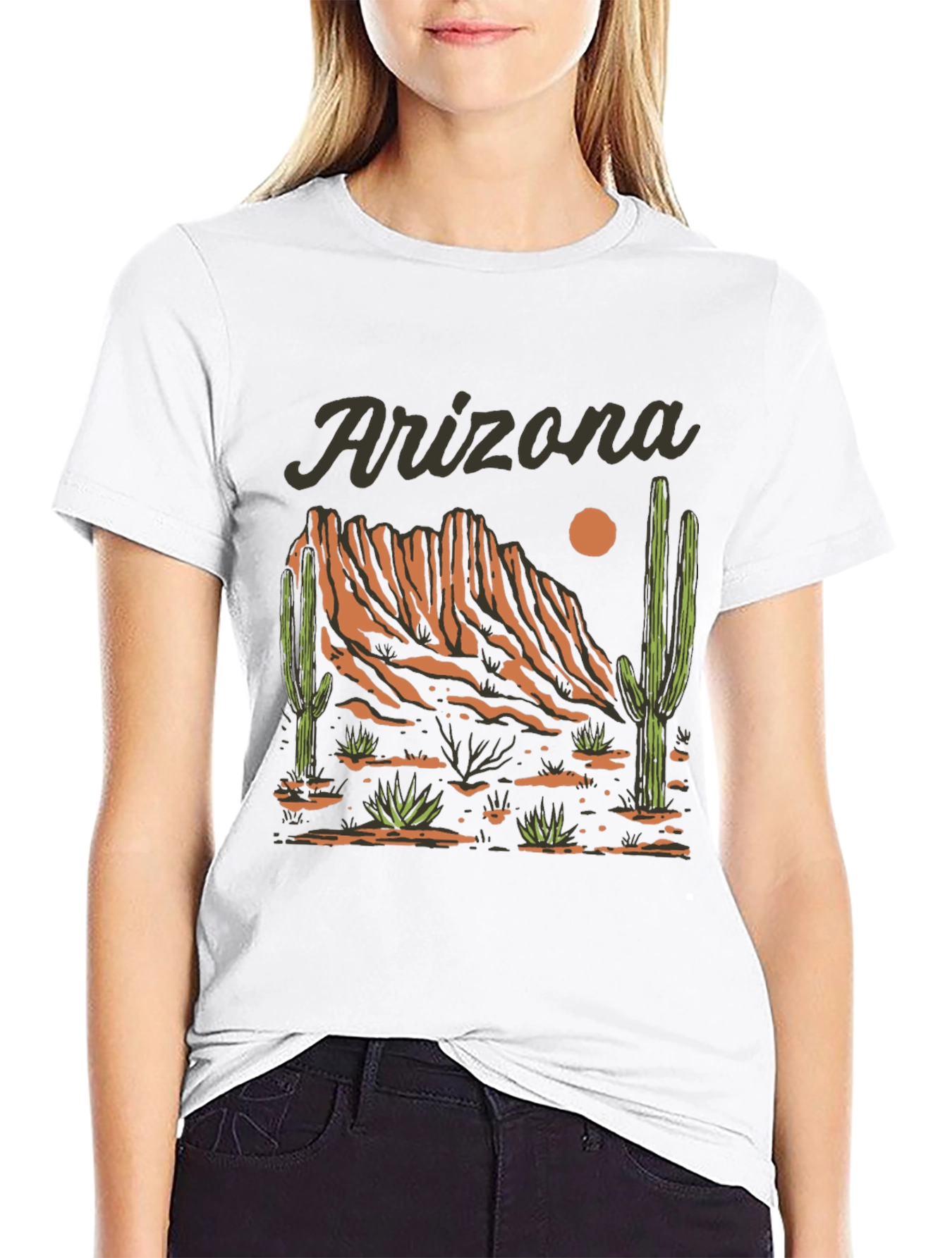 Black Arizona Desert Graphic T-Shirt view 9
