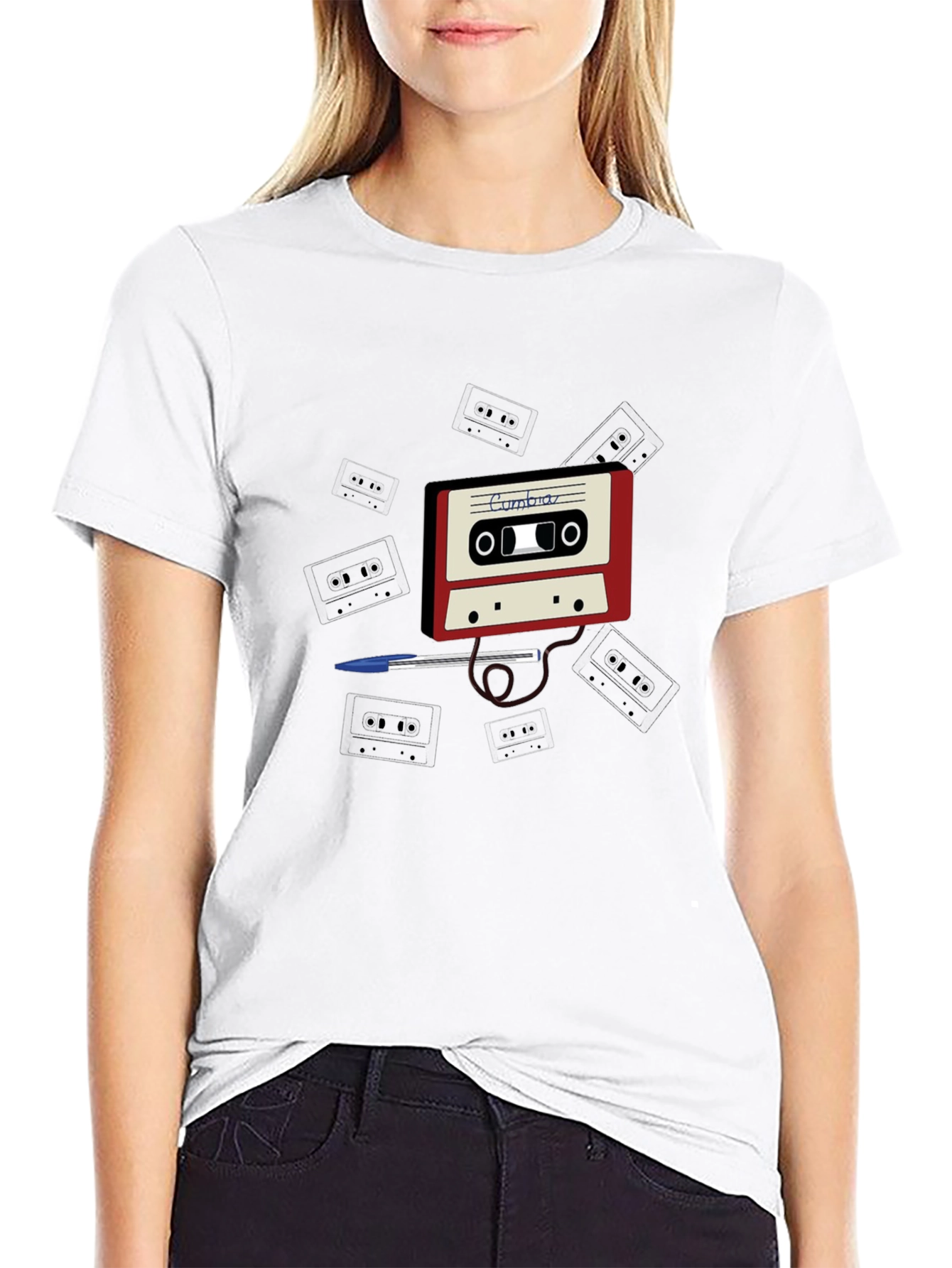 Black Retro Cassette Tape T-Shirt - Classic Design view 9