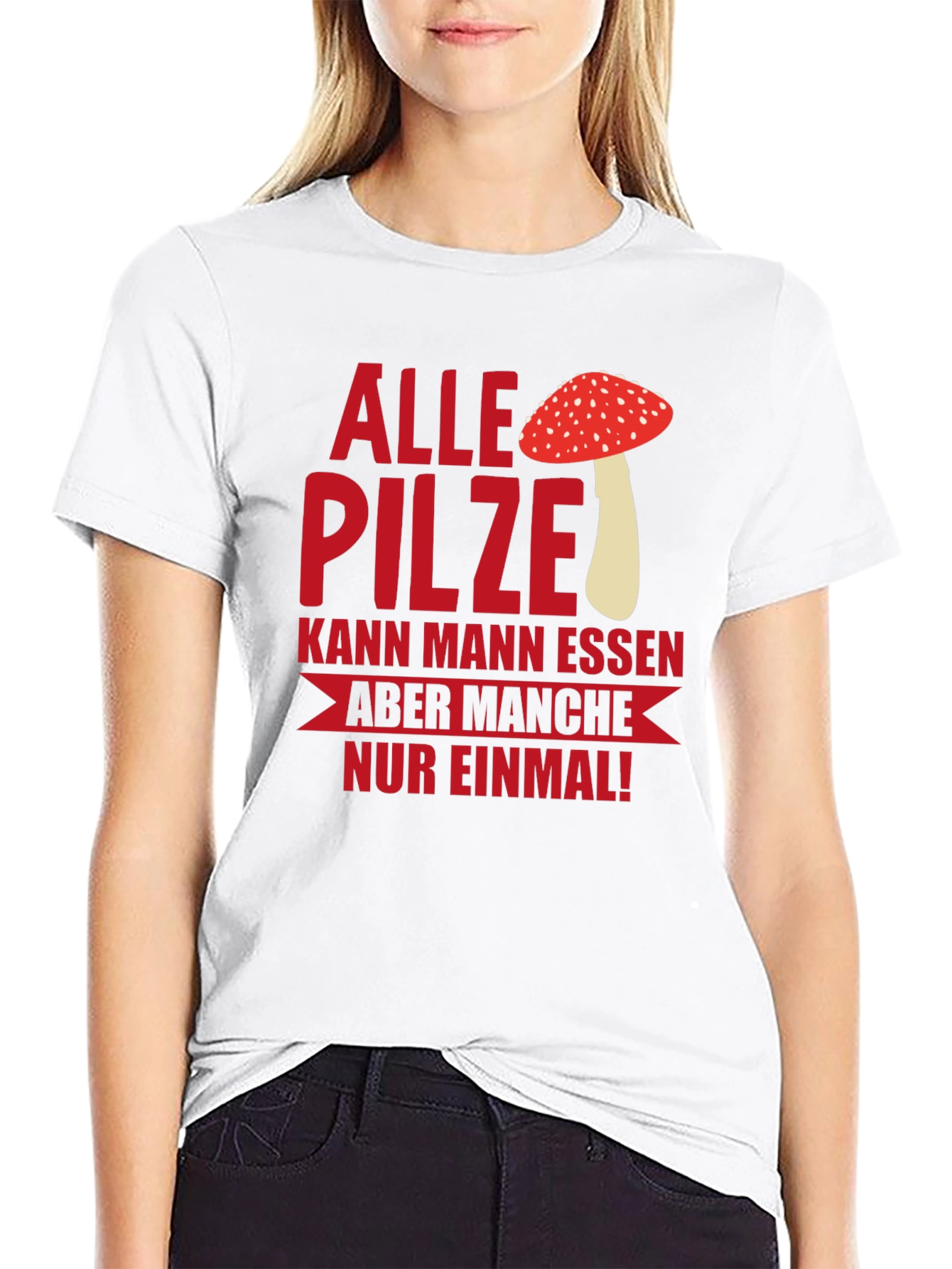Black Humorous Mushroom T-Shirt - "Alle Pilze..." view 9
