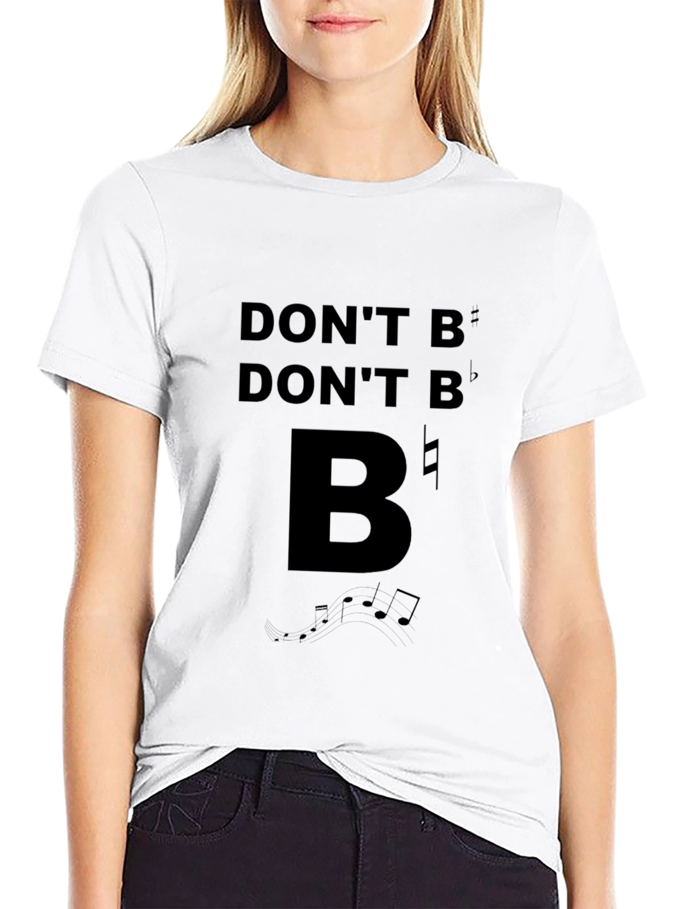 Black Don't B Flat Funny Music T-Shirt view 9