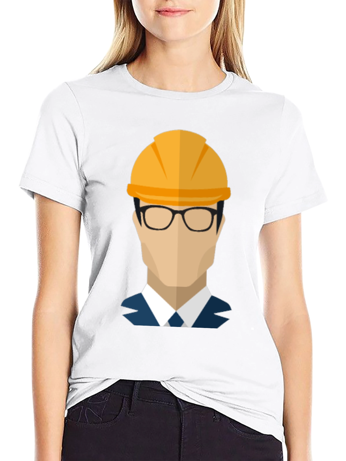 Black Construction Worker Graphic T-Shirt view 9