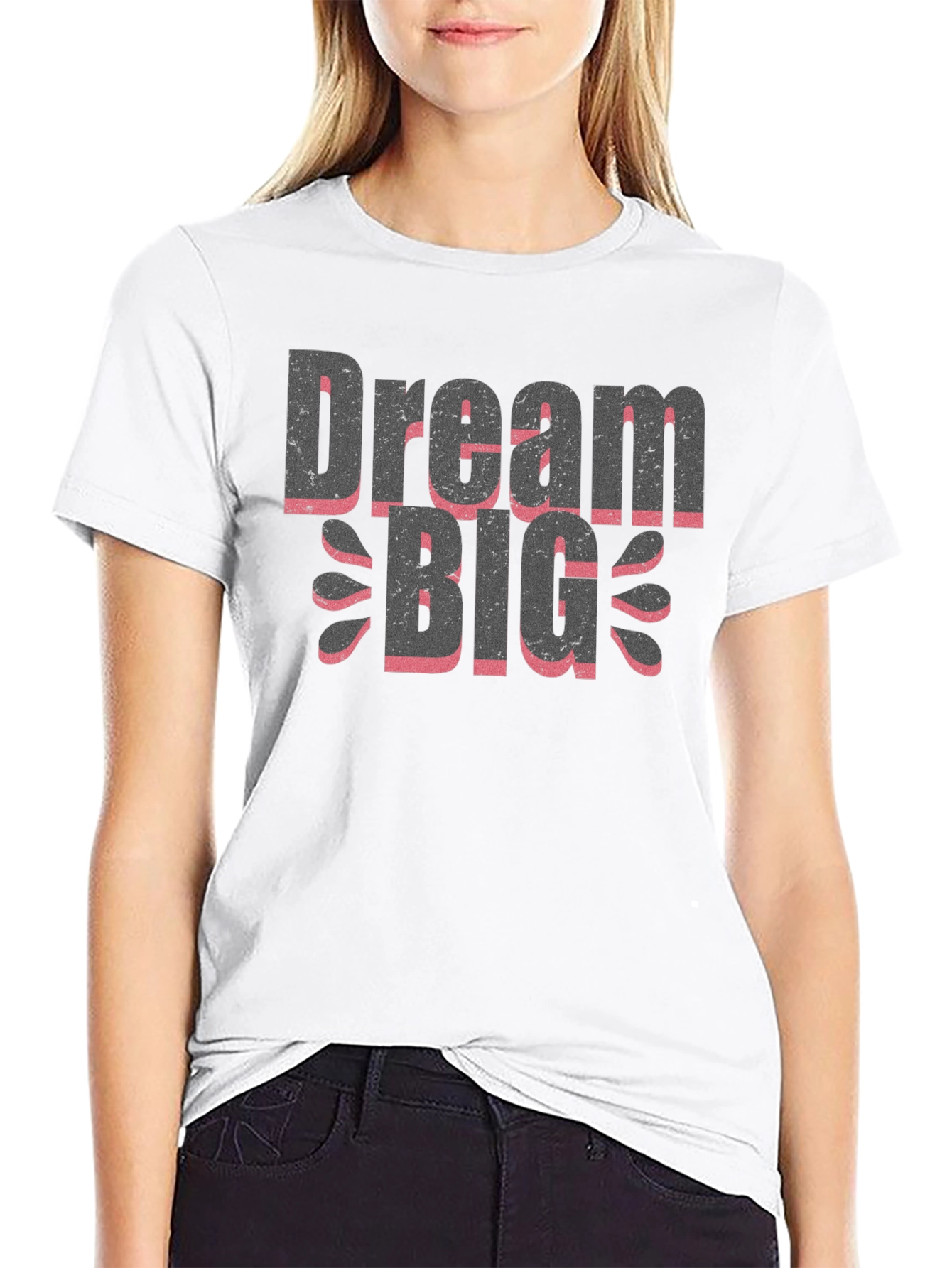 Black Dream Big Graphic Tee - Trendy Black T-Shirt view 9