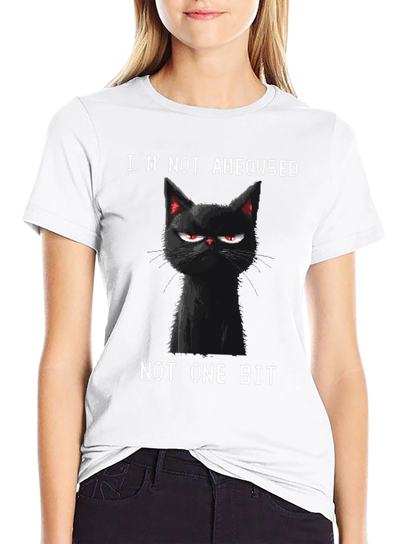 Black Grumpy Cat T-Shirt - I'm Not Ameowsed view 9