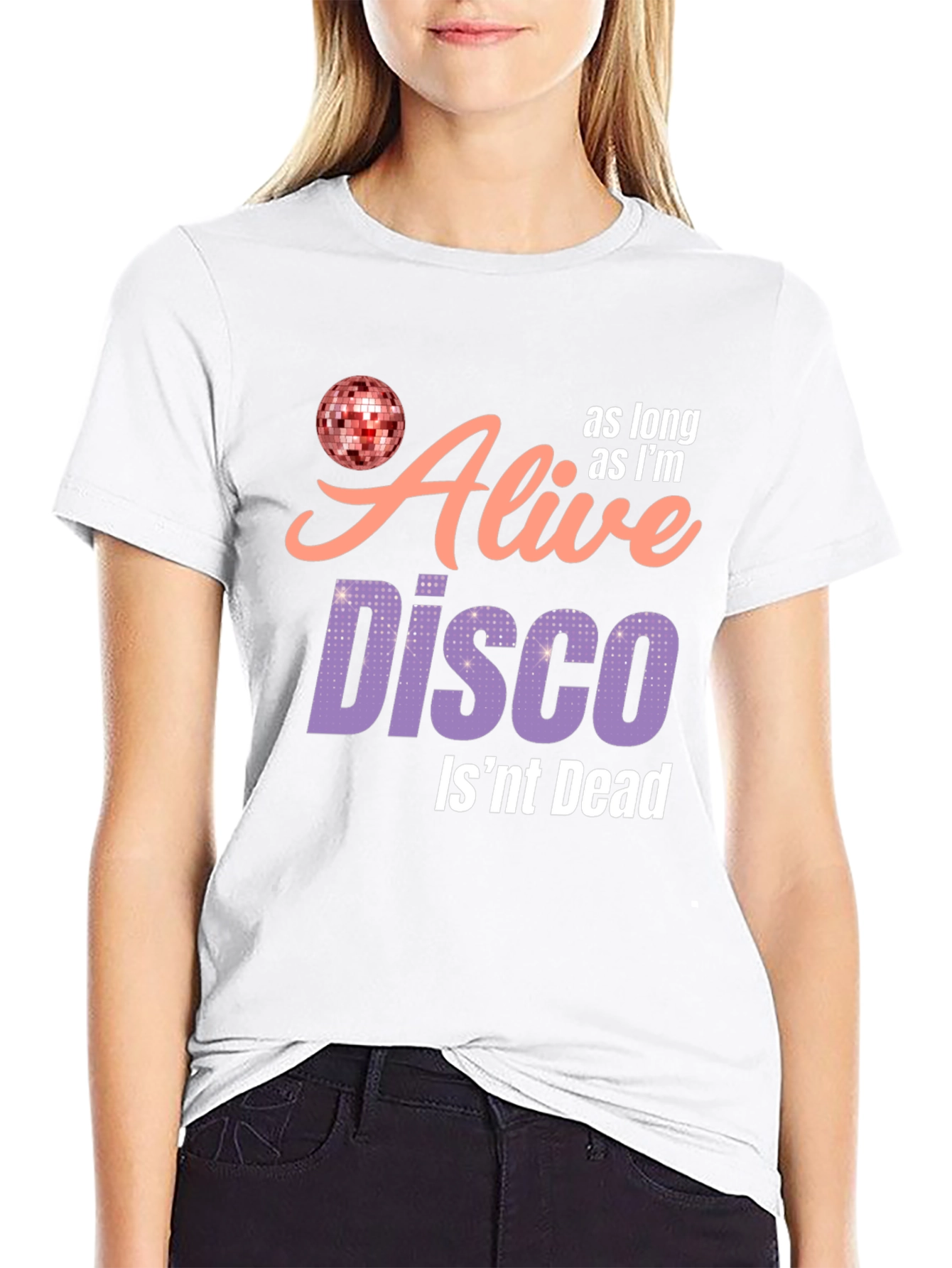Black Alive Disco T-Shirt - Disco Ball Graphic Tee view 9