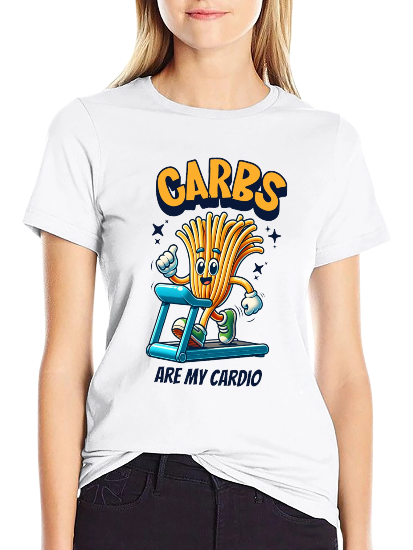 Black Carbs Are My Cardio Funny T-Shirt view 9