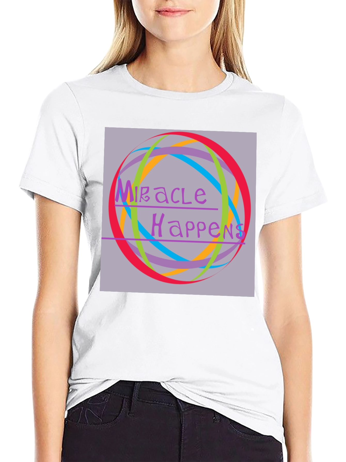 Black Miracle Happens Graphic Tee - Unisex Black T-Shirt view 9