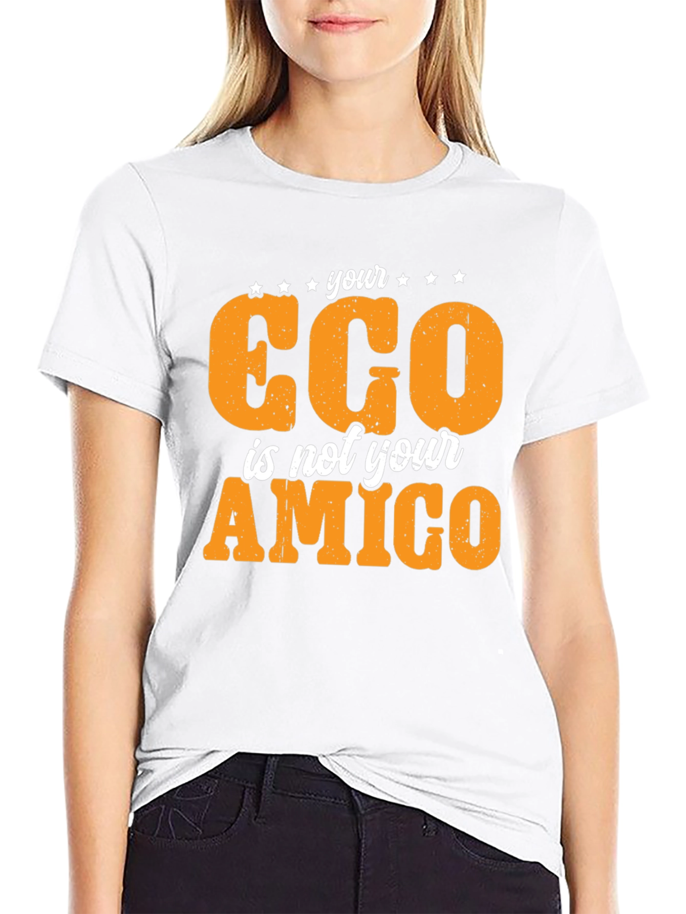 Black Your Ego Is Not Your Amigo Black T-Shirt view 9