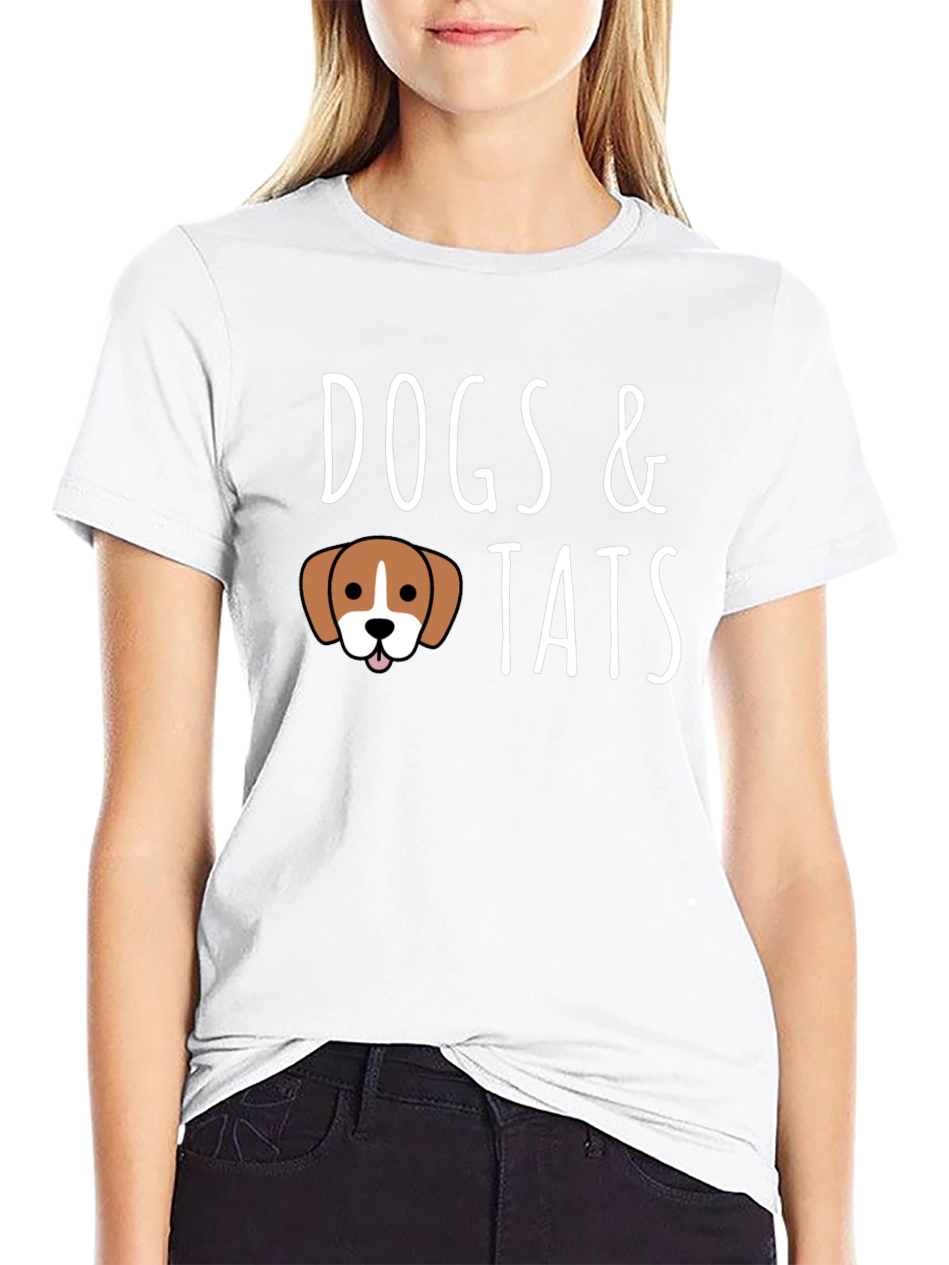 Black Dogs & Tats Graphic T-Shirt - Soft Cotton Crew Neck view 9