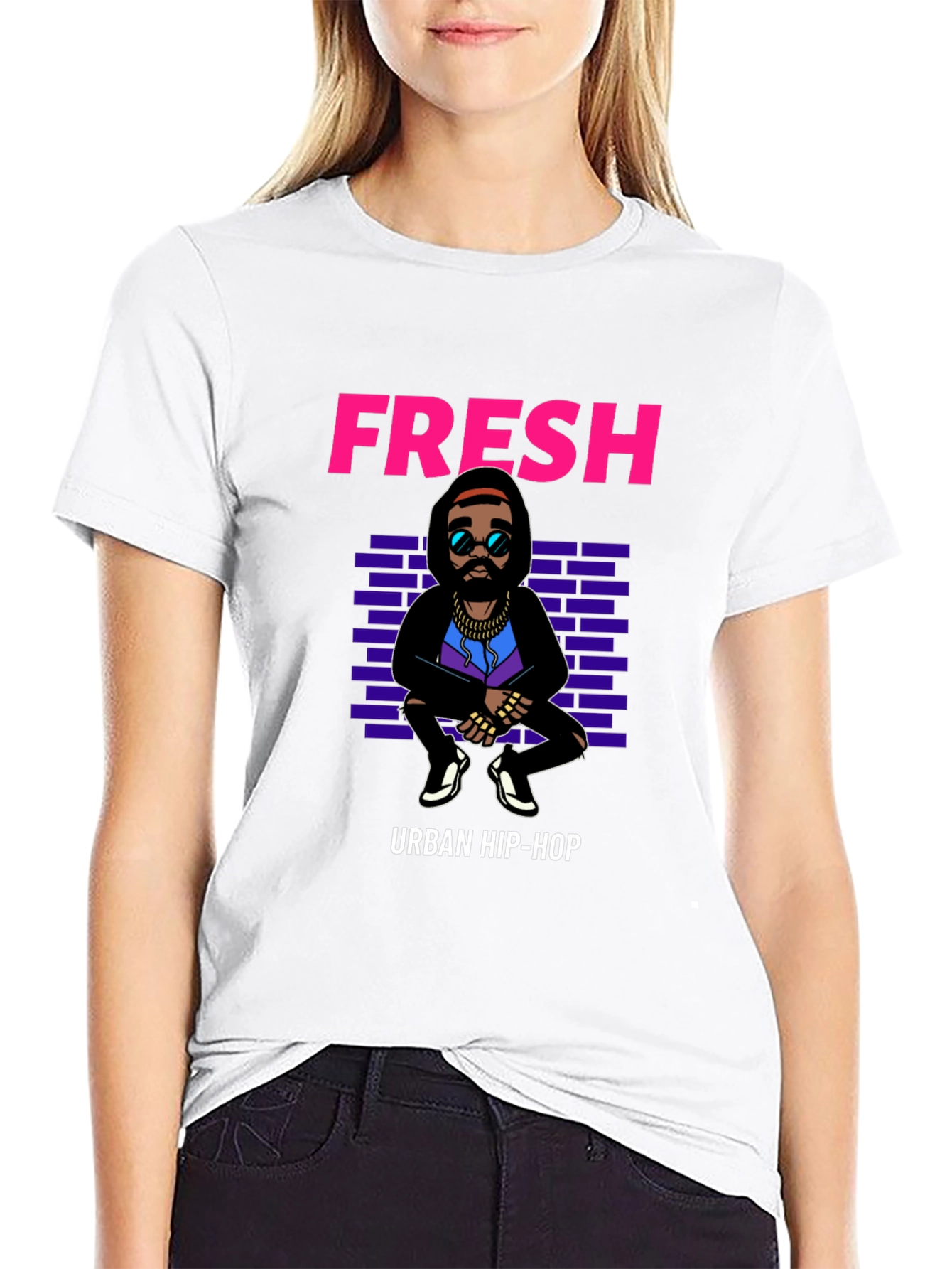 Black Fresh Urban Hip-Hop Graphic Tee view 9