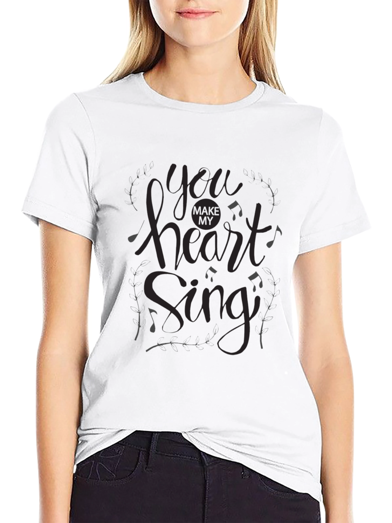Black You Make My Heart Sing Black T-Shirt view 9