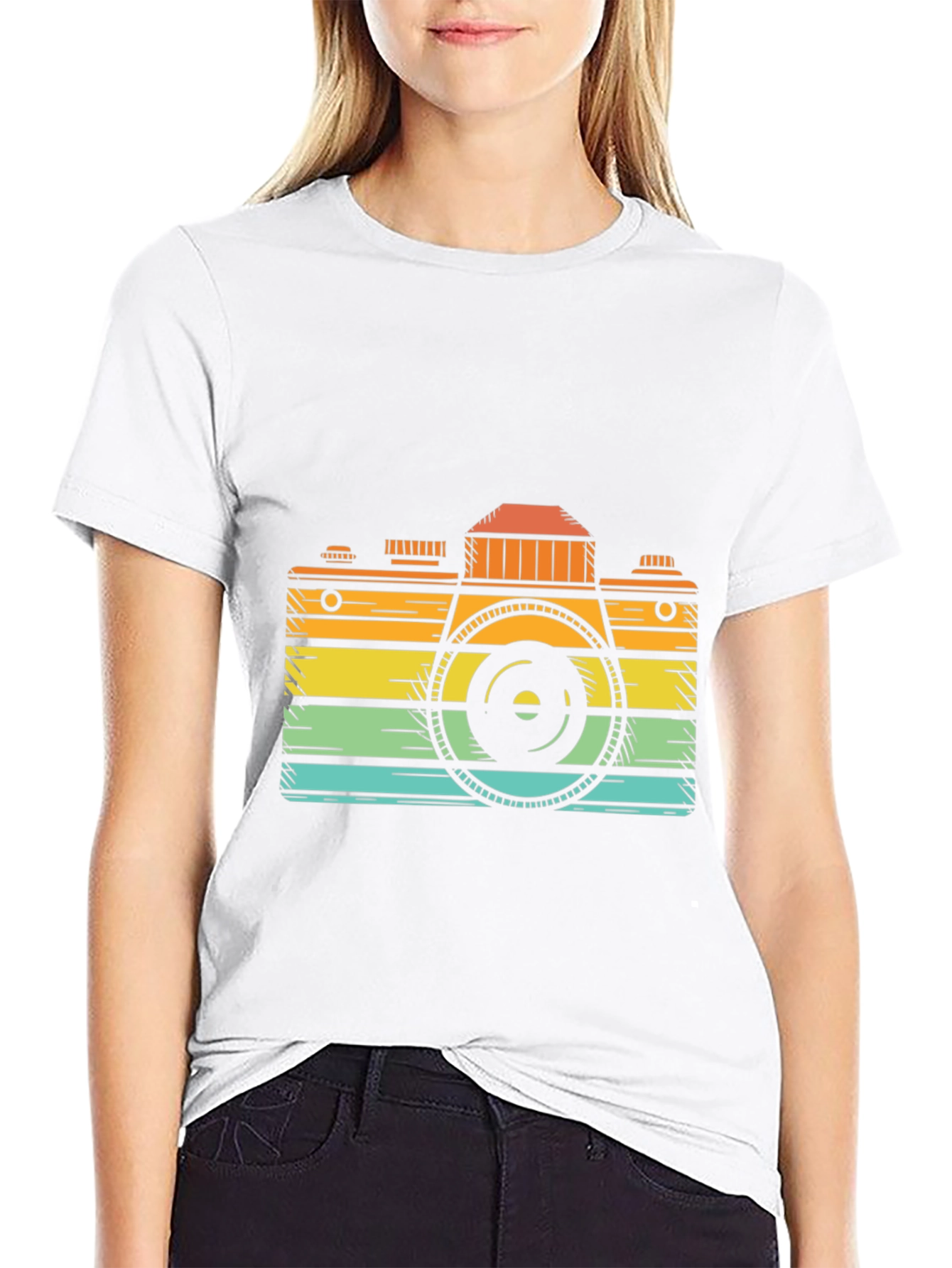Black Retro Camera Graphic Tee - Classic Cool view 9
