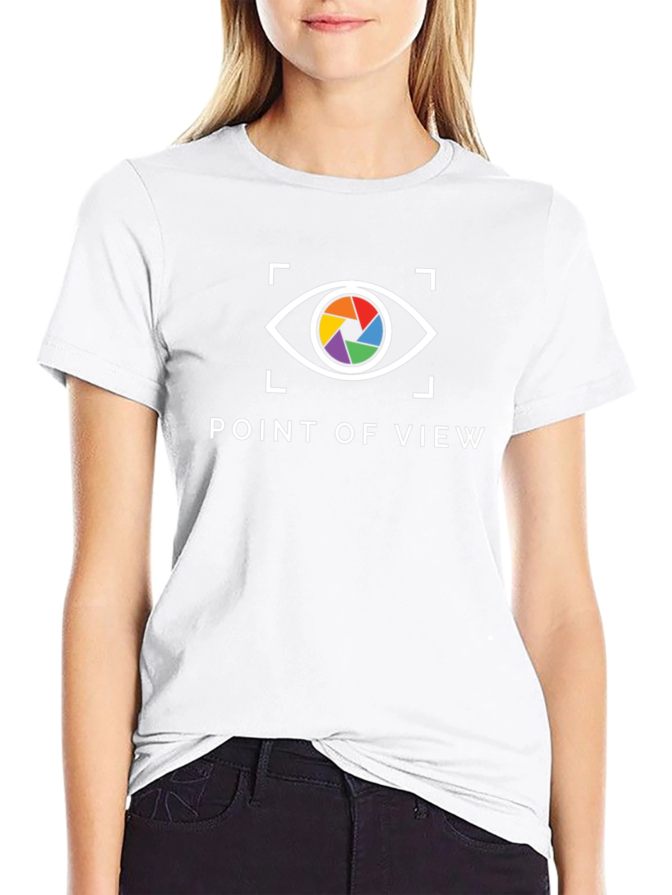Black Point of View Graphic Tee - Rainbow Eye Shirt view 9