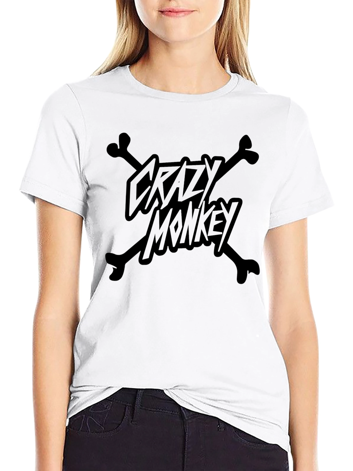 Black Crazy Monkey T-Shirt - Black Graphic Tee view 9