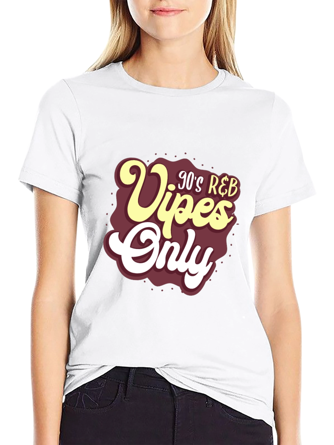 Black 90's R&B Vibes Only T-Shirt view 9