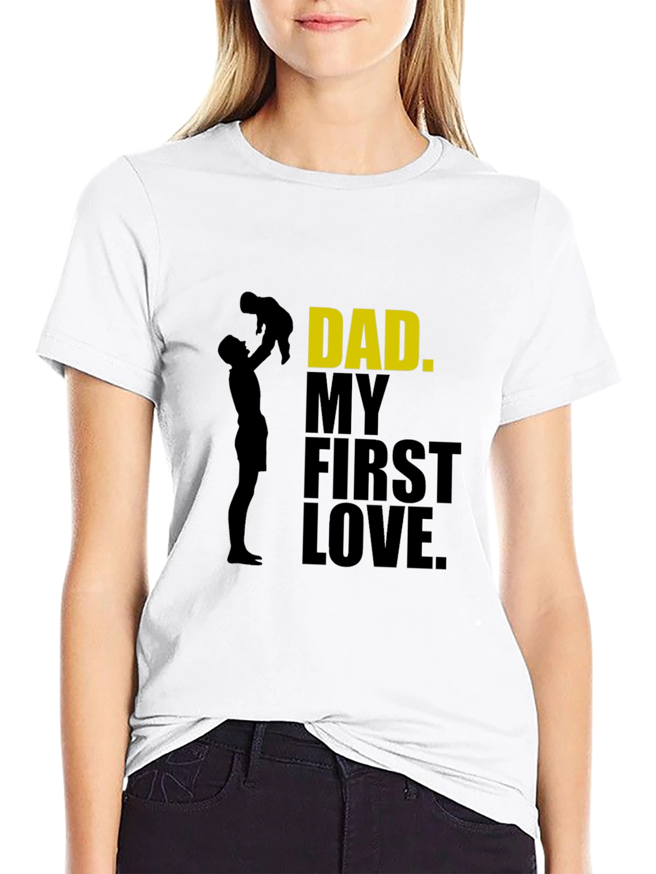 Black Dad My First Love T-Shirt - Father's Day Gift view 9