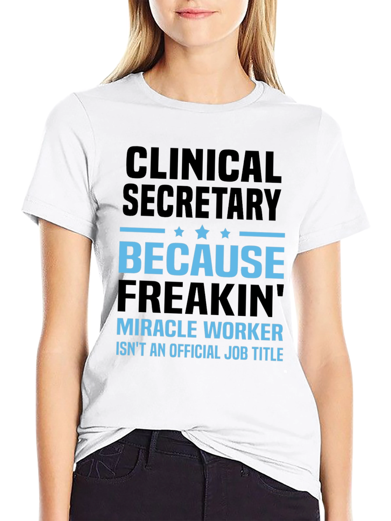 Black Clinical Secretary Miracle Worker T-Shirt view 9