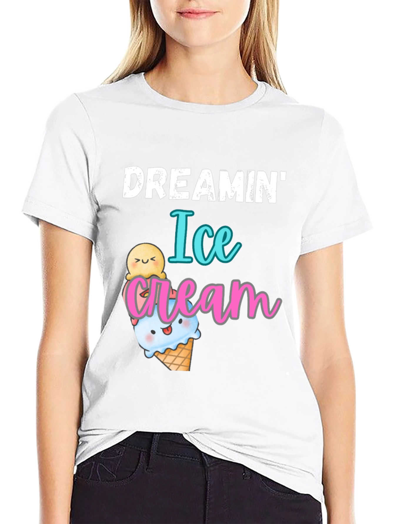 Black Dreamin' Ice Cream Graphic T-Shirt view 9