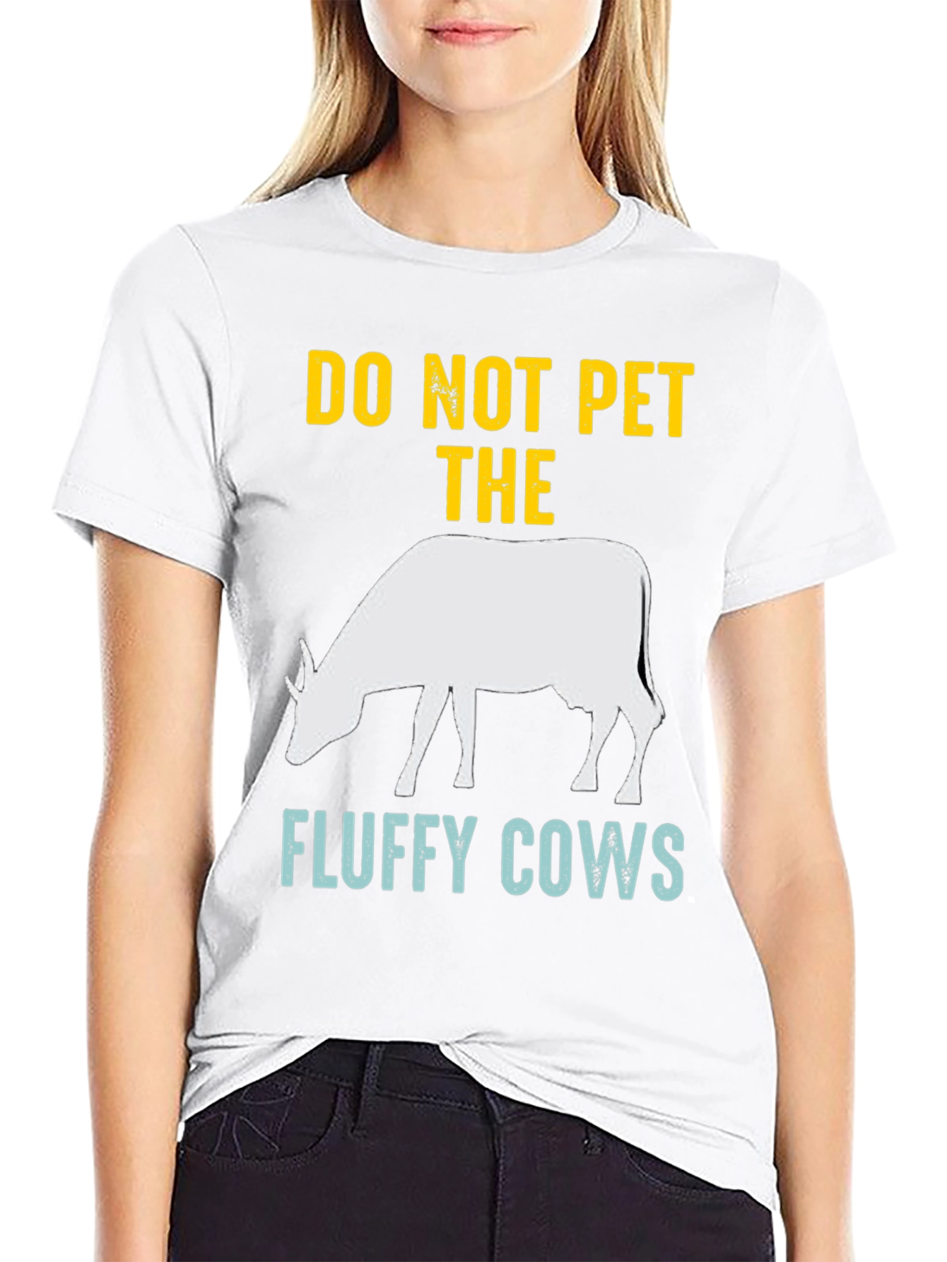 Black Do Not Pet The Fluffy Cows Graphic Tee view 9