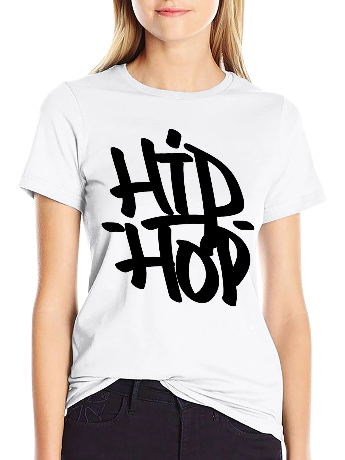 Black Hip Hop Black Graphic T-Shirt view 9