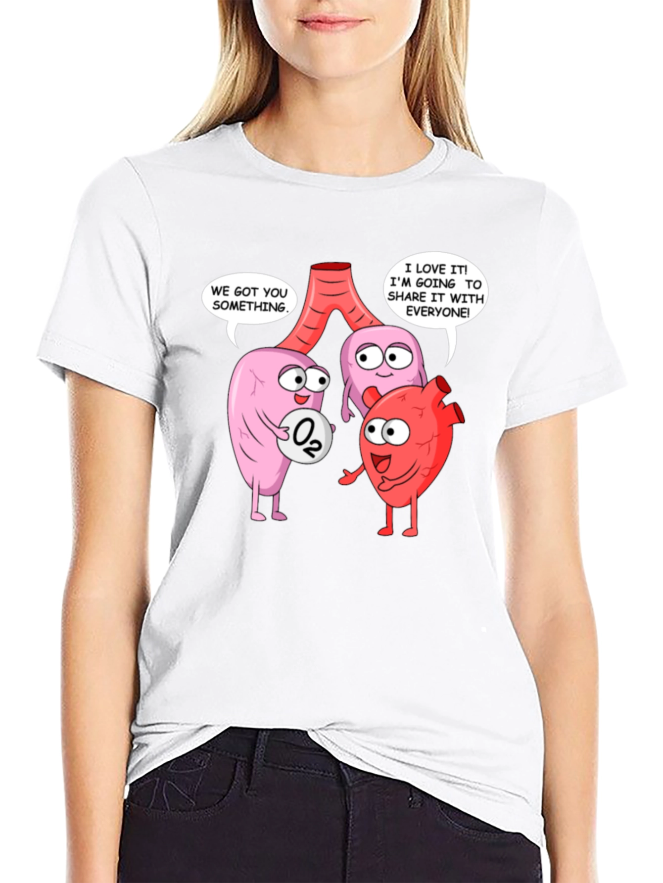 Black Anatomically Funny T-Shirt - Share the Love! view 9