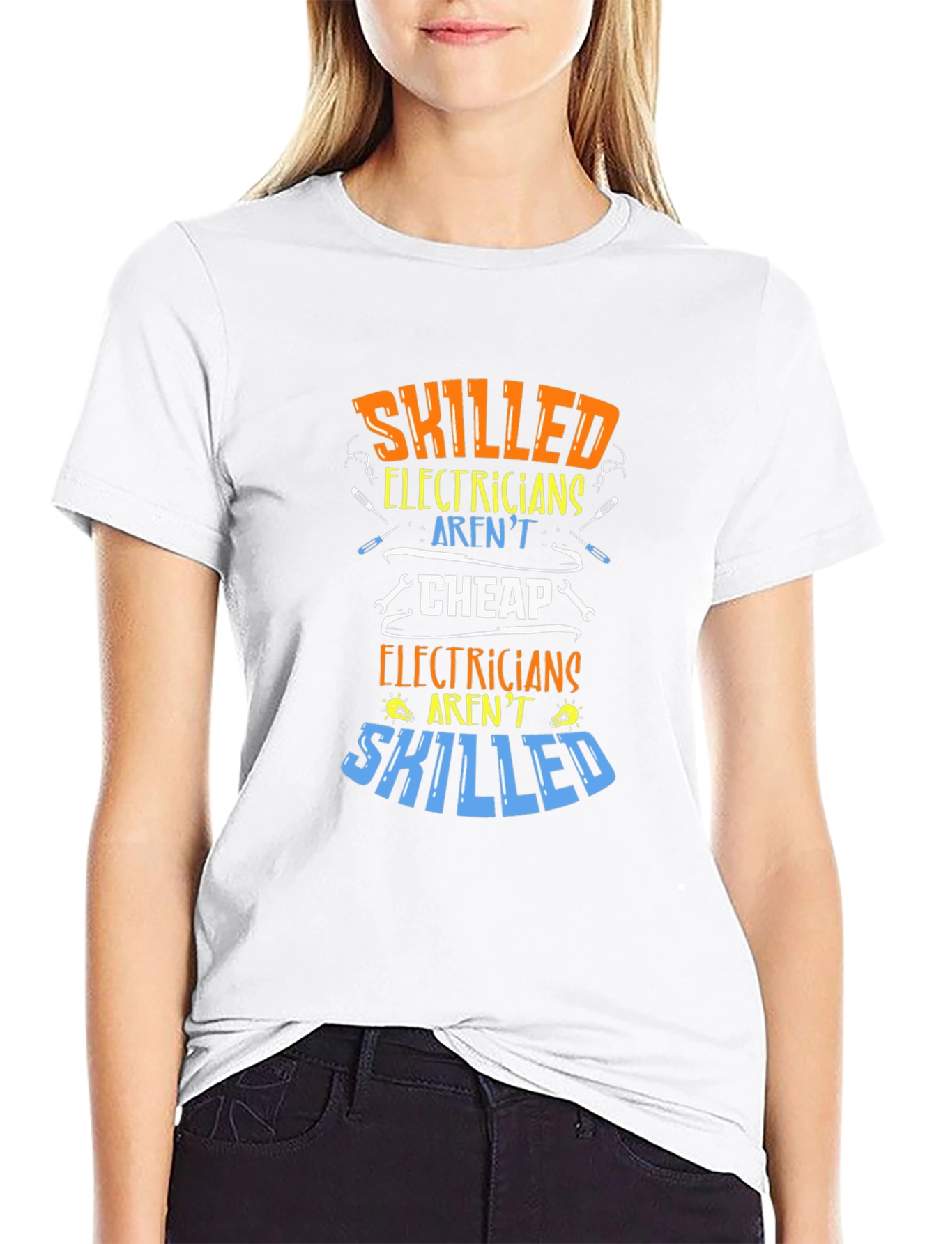 Black Skilled Electricians Graphic Tee - Aren't Cheap! view 9