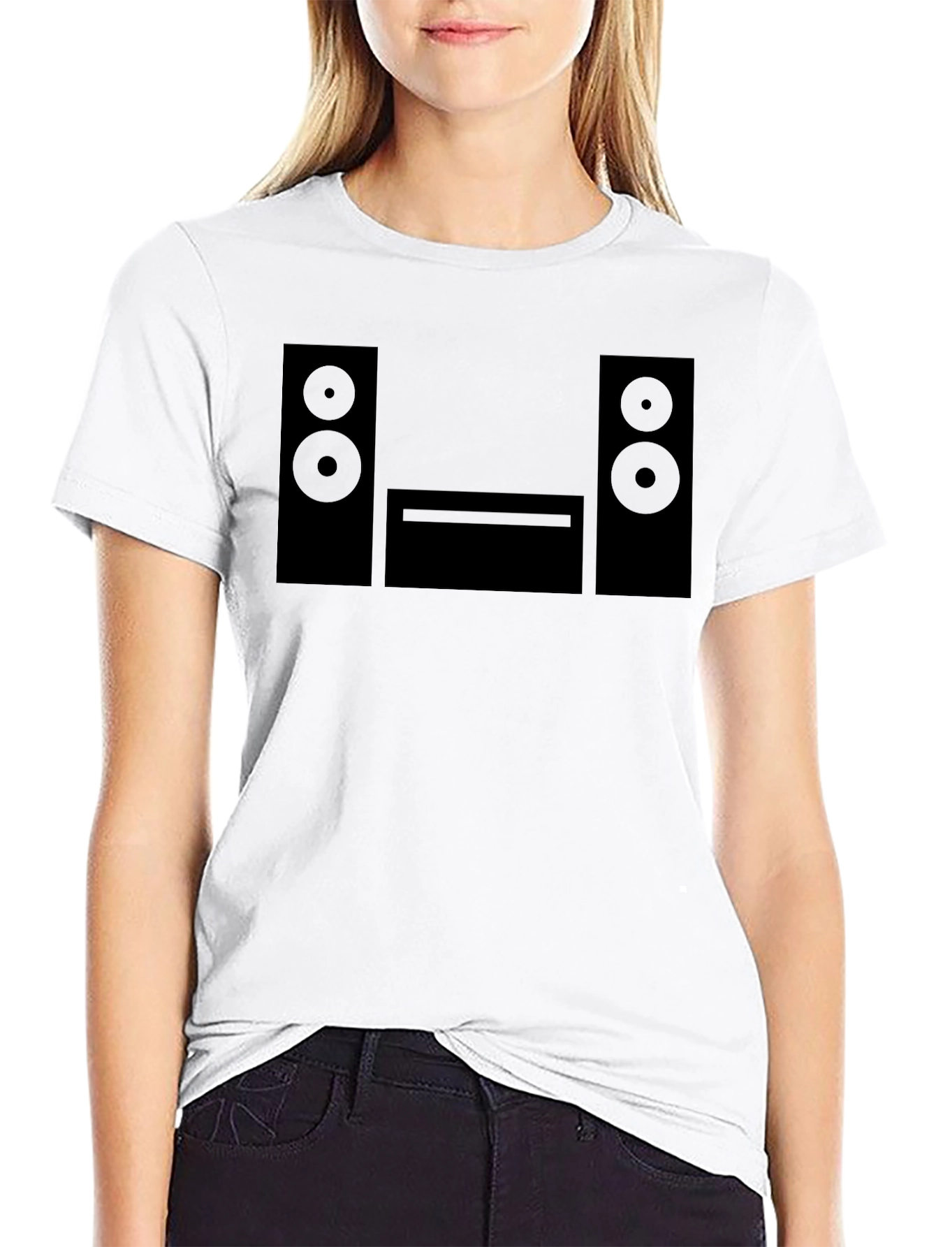 Black Retro Stereo T-Shirt - Vintage Audio Graphic Tee view 9