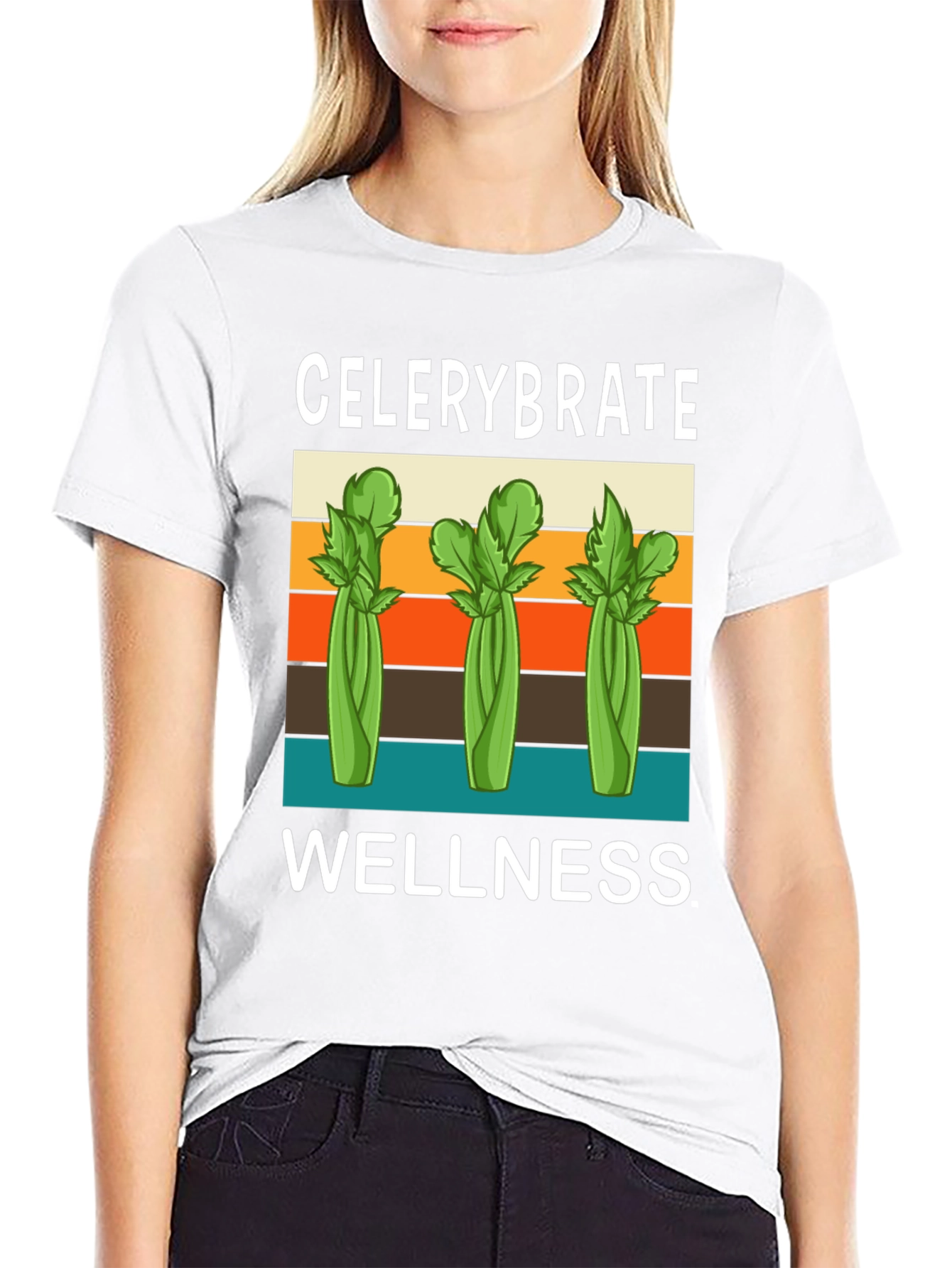 Black Celerybrate Wellness T-Shirt - Retro Style view 9