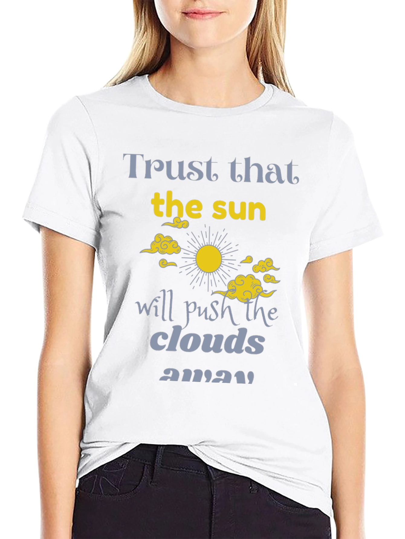 Black Trust the Sun Graphic Tee - Inspirational Black T-Shirt view 9