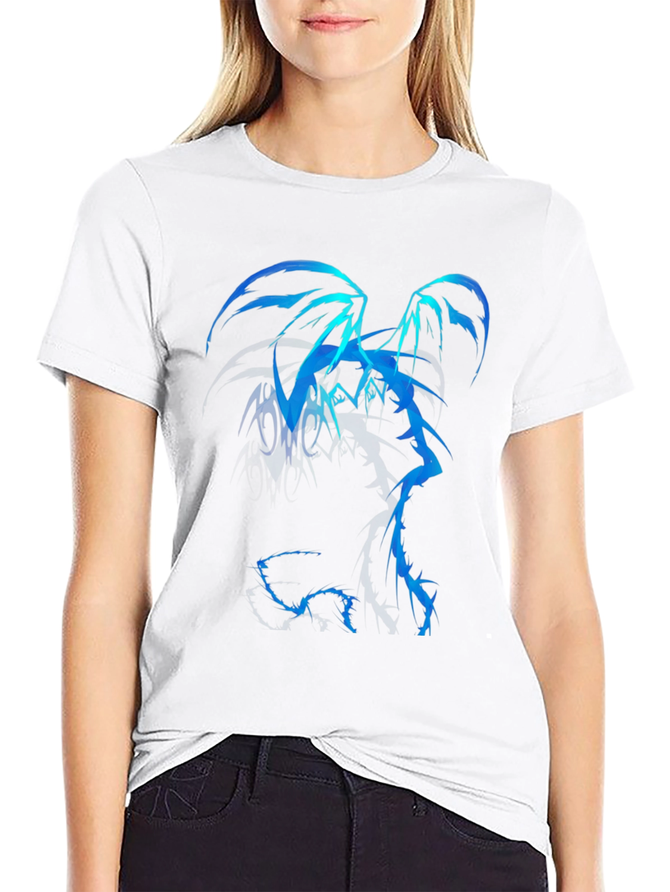 Black Blue Dragon Graphic Tee - Men's Black T-Shirt view 9
