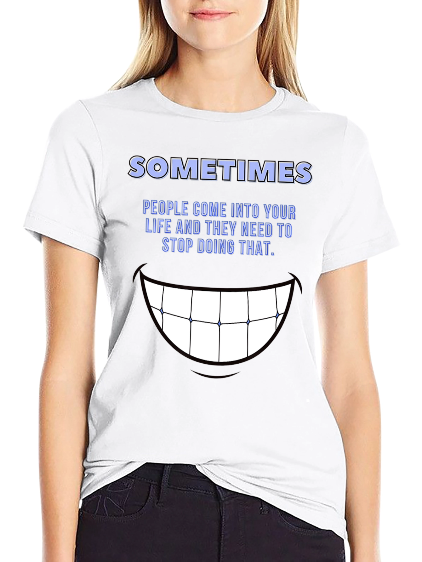 Black SOMETIMES Graphic Tee - Stop Doing That Funny Shirt view 9