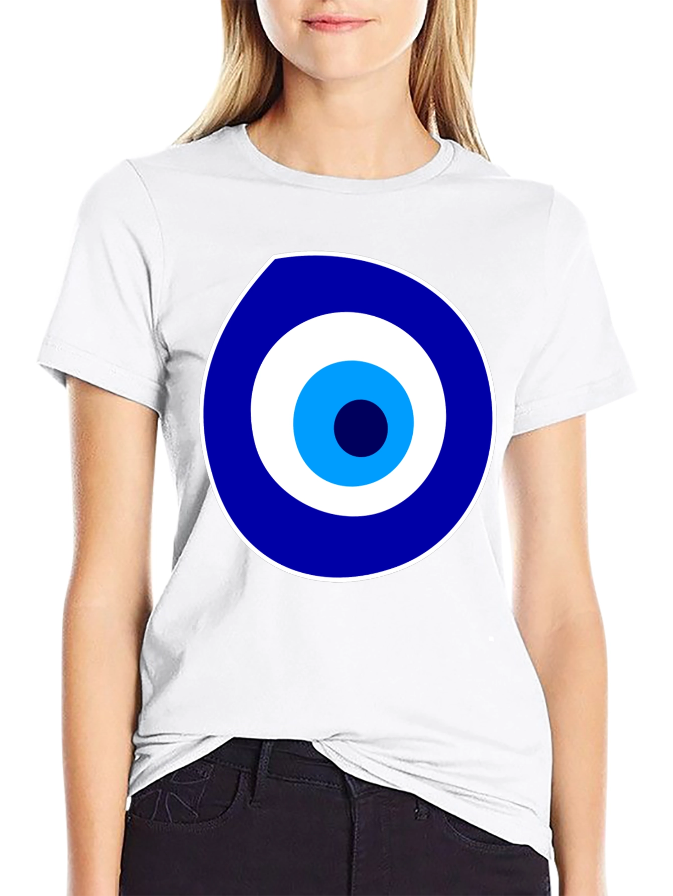 Black Evil Eye Graphic Print Black T-Shirt view 9