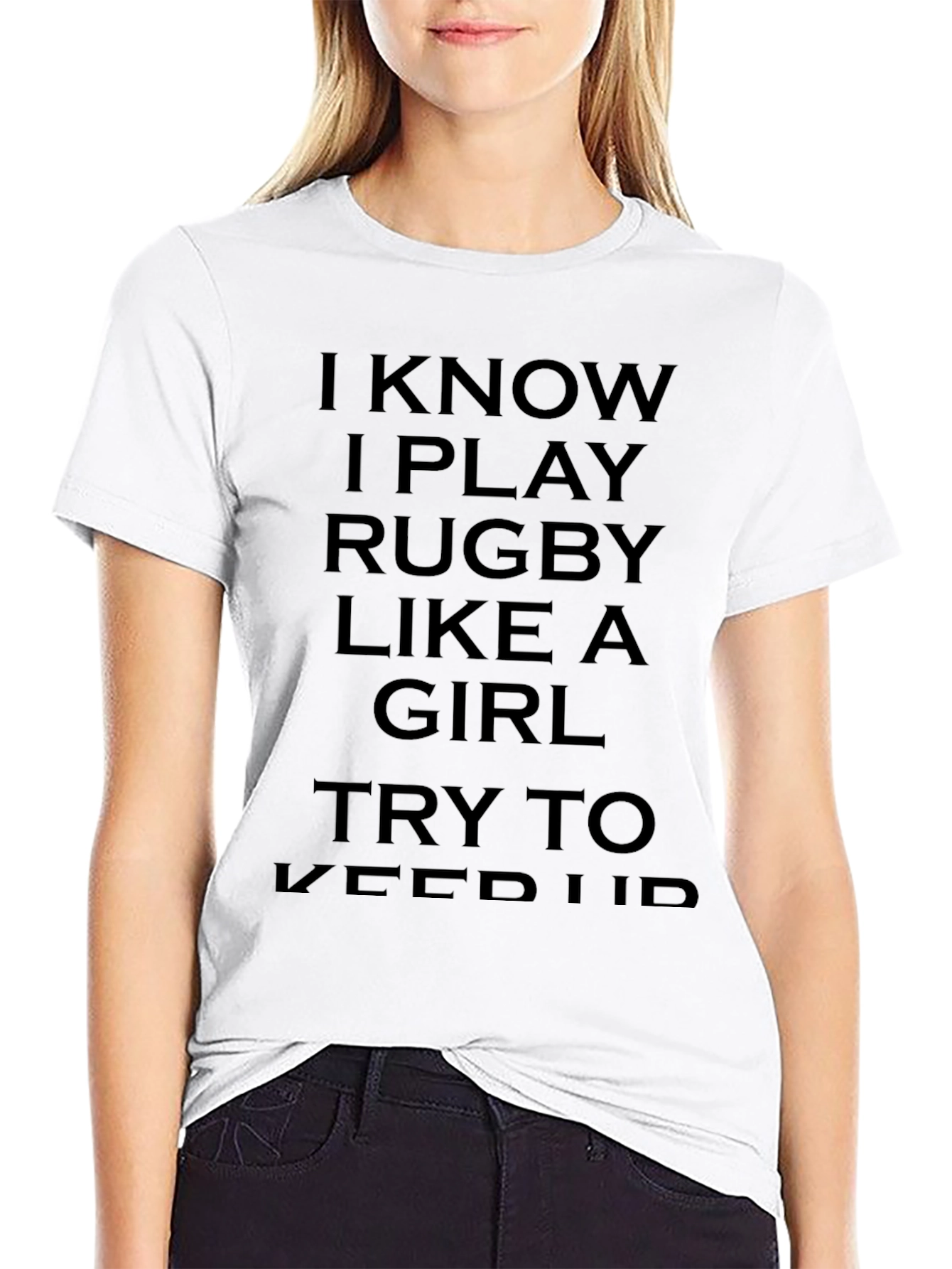 Black Rugby Girl T-Shirt Funny Rugby Player Gift Tee view 9
