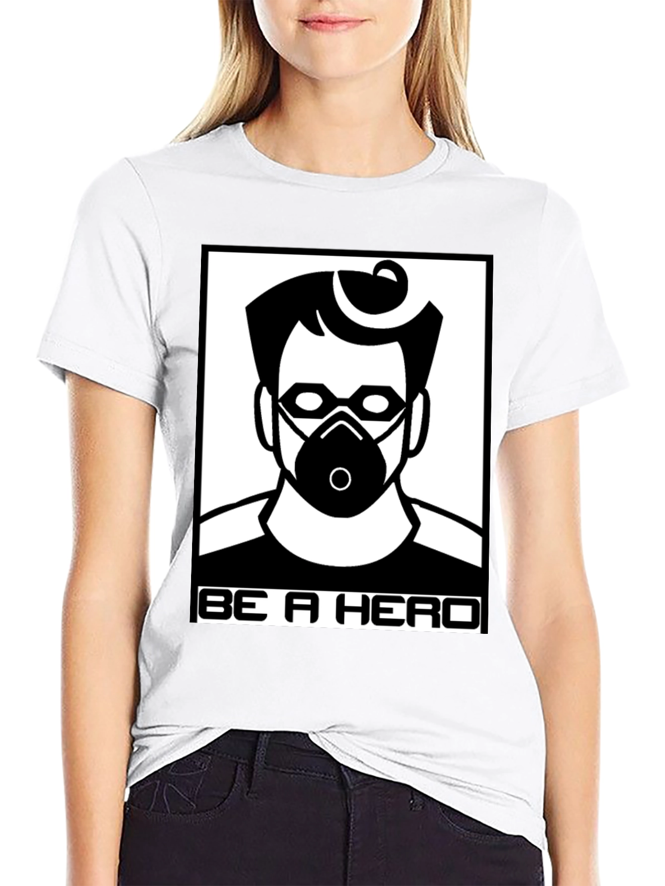 Black Be A Hero T-Shirt - Masked Hero view 9