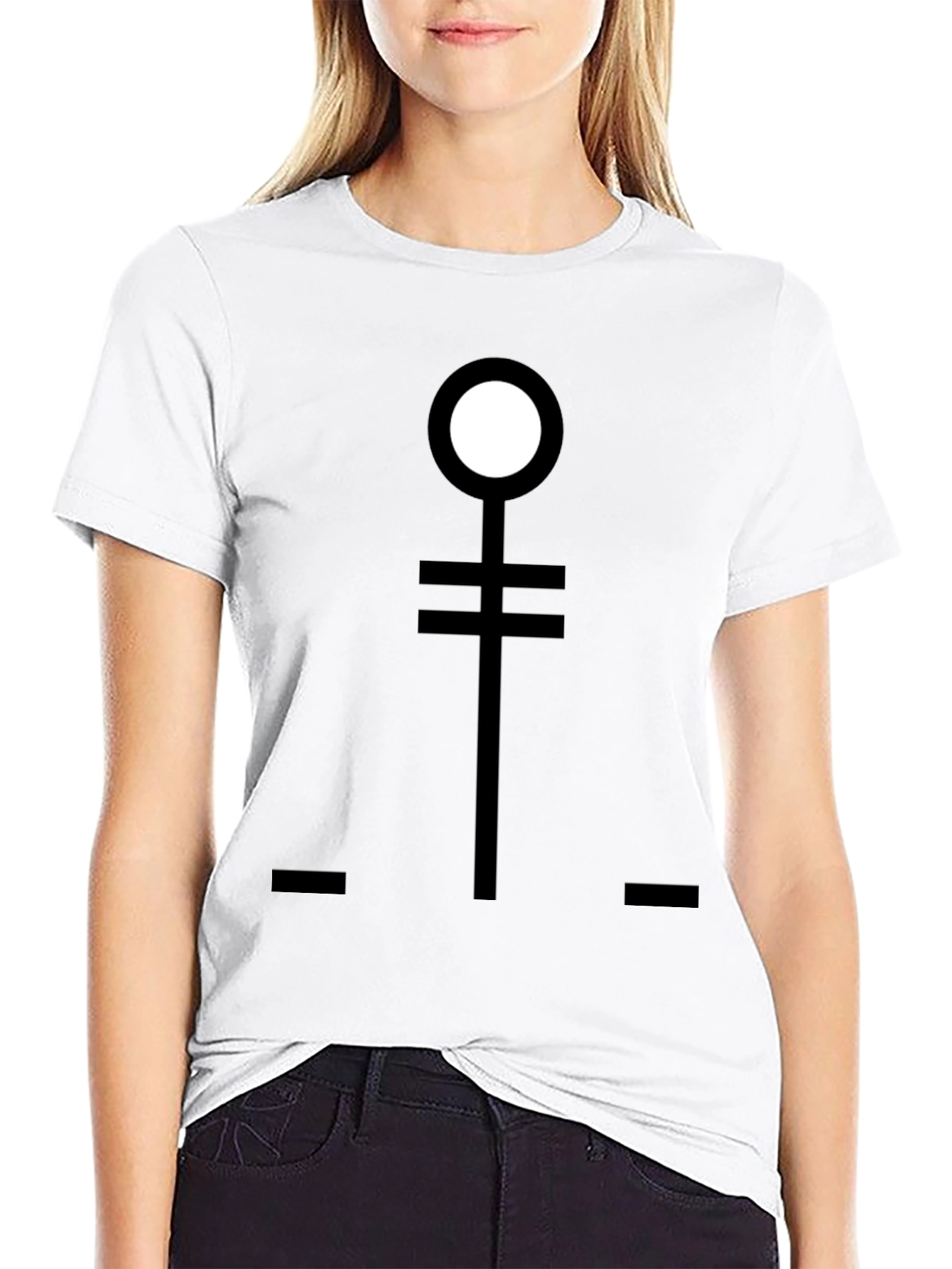 Black Symbolic Graphic Print Men's Black T-Shirt view 9