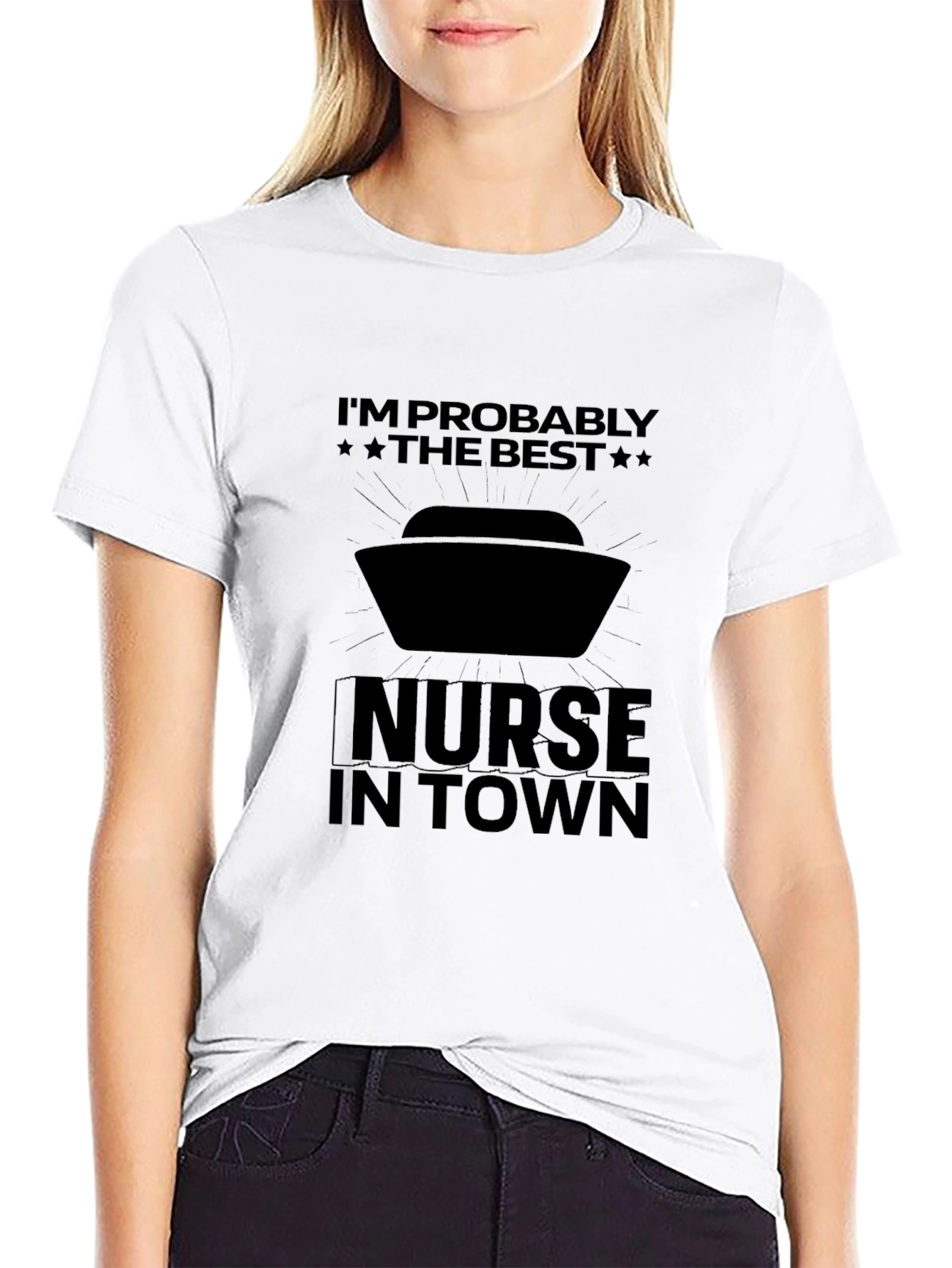Black Best Nurse in Town Graphic Tee view 9