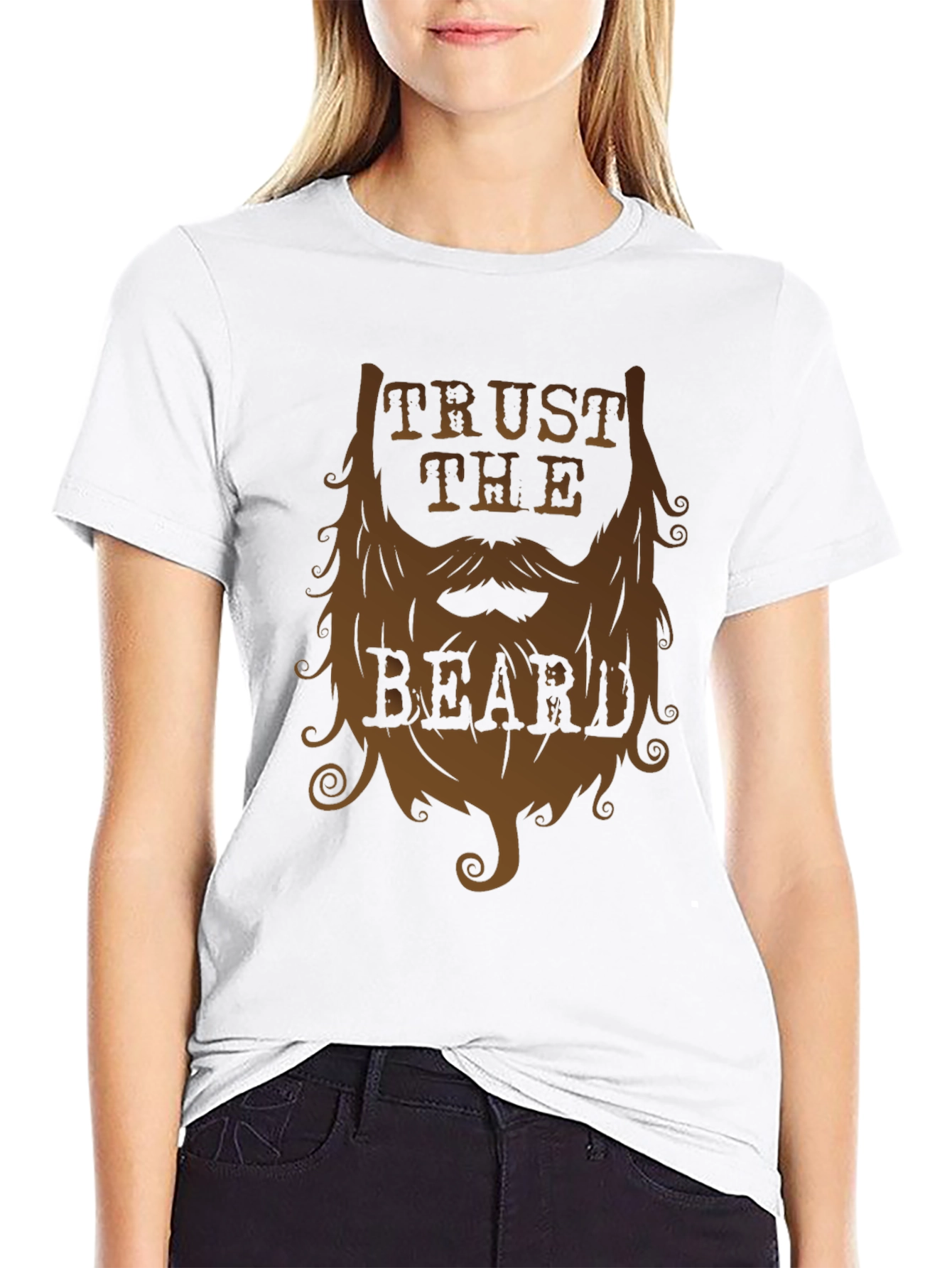 Black Trust the Beard Graphic Tee - Black view 9