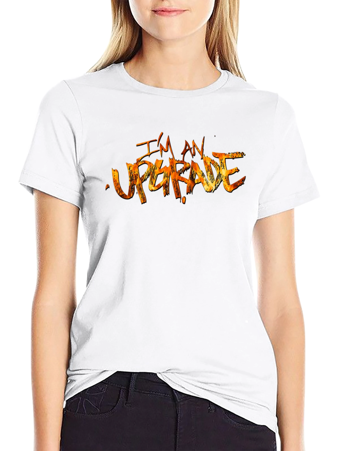 Black I'm an Upgrade Graphic Black T-Shirt view 9