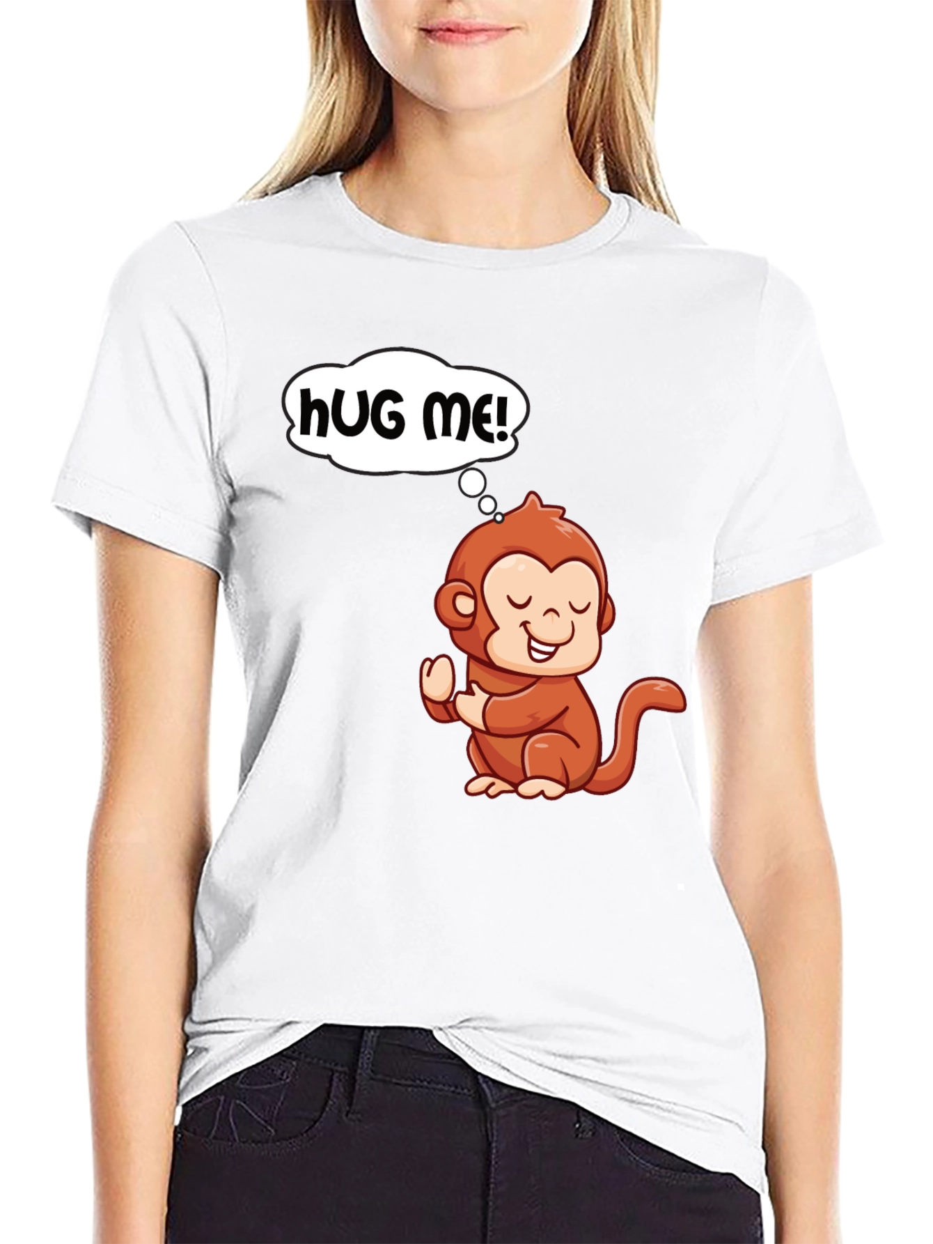 Cute Monkey Graphic T-Shirt - Hug Me! - 9
