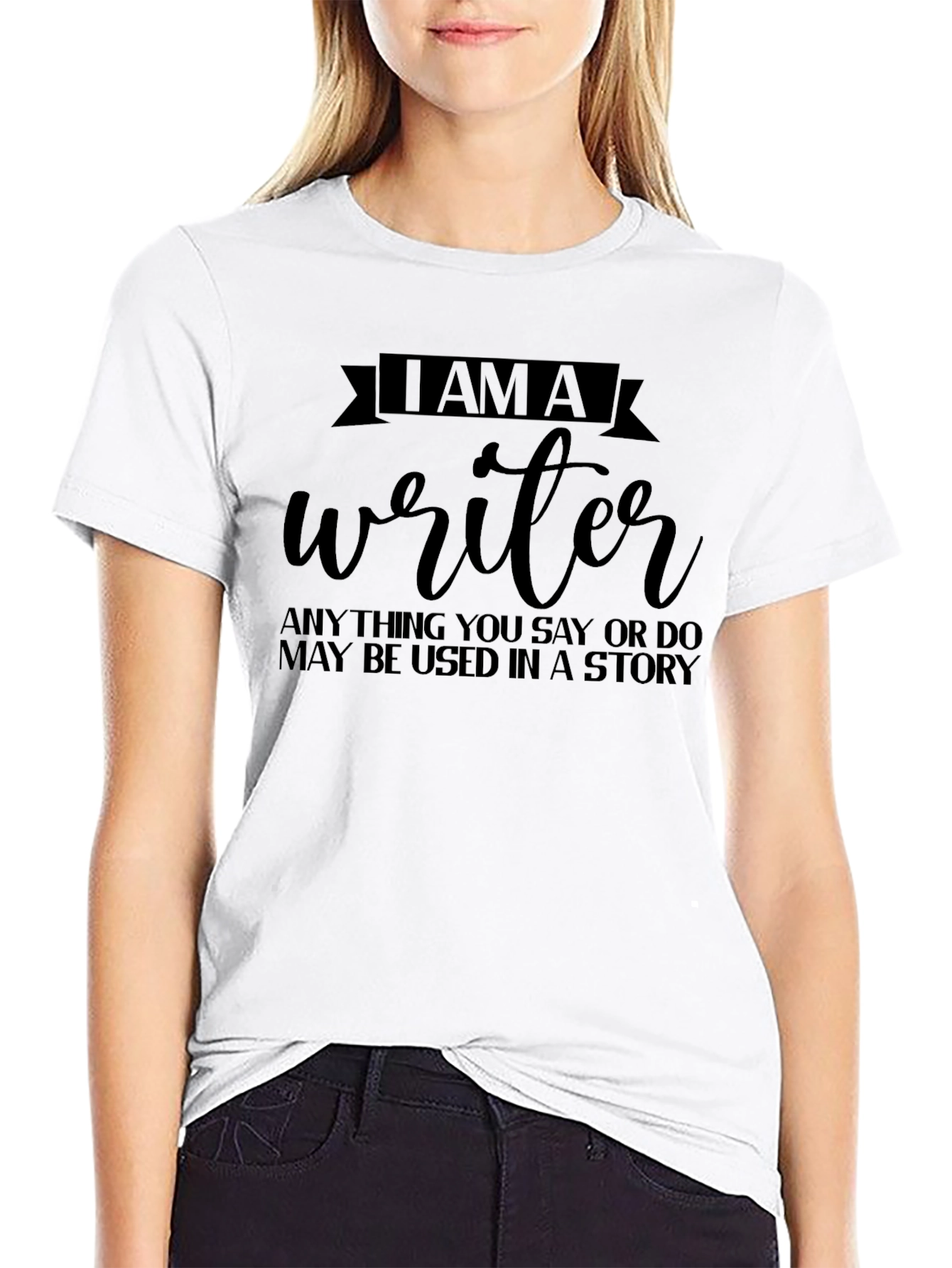 Black I AM A Writer T-Shirt, Story Inspiration Tee view 9