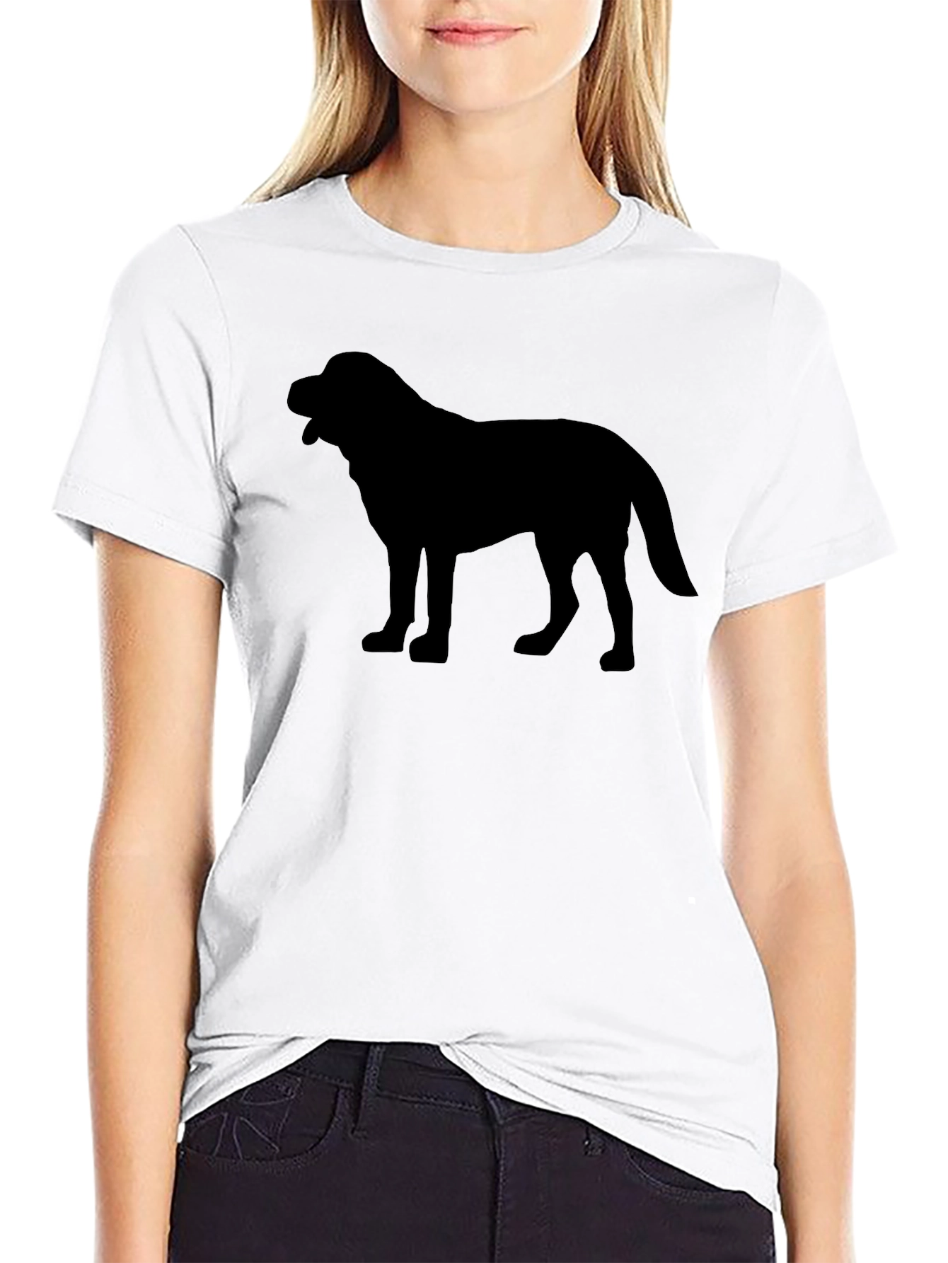 Black Dog Silhouette Graphic Tee - Classic Black T-Shirt view 9
