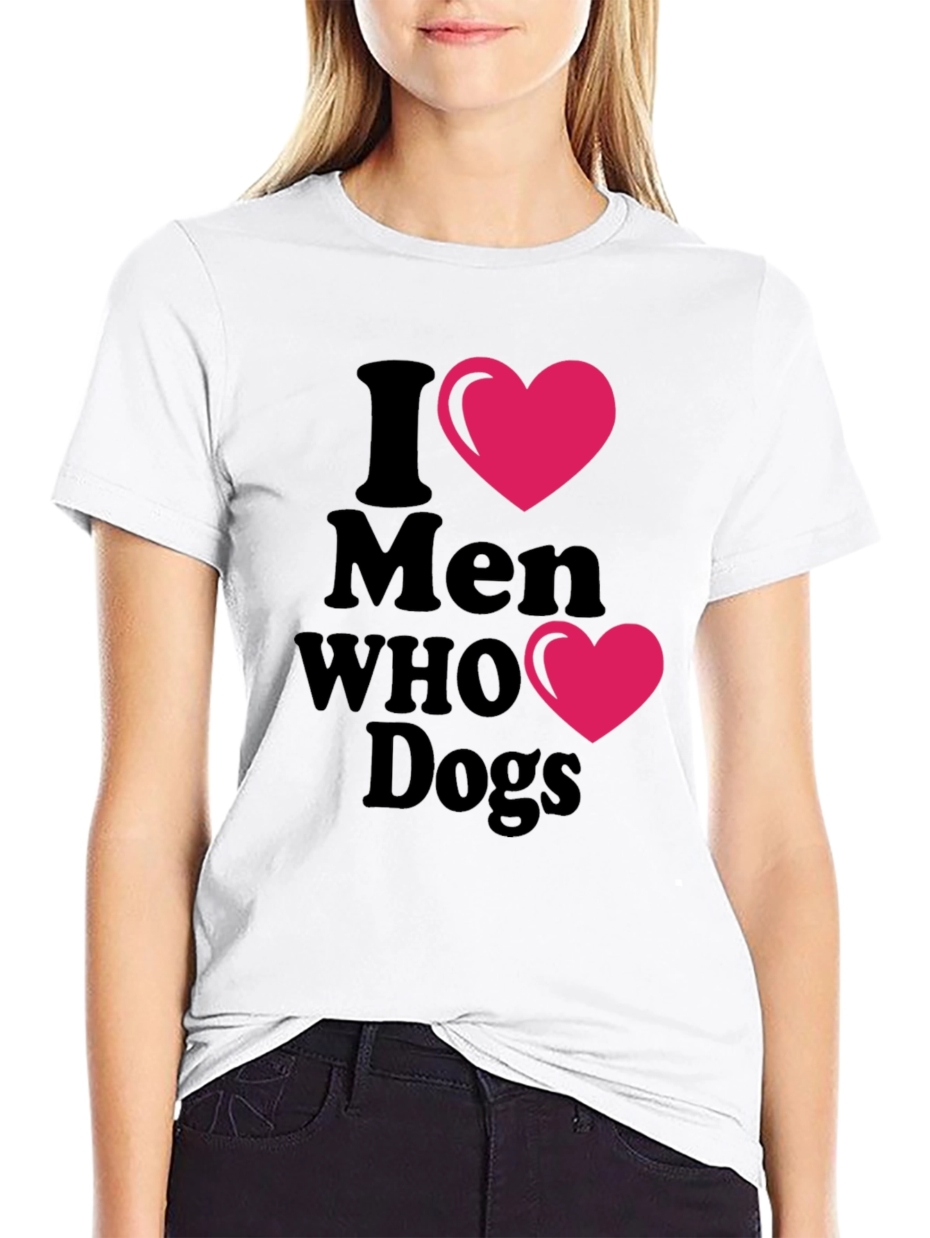 Black I Heart Men Who Love Dogs T-Shirt view 9