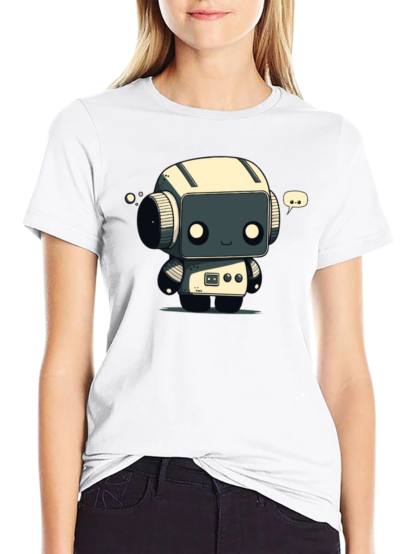 Black Robot T-Shirt - Black Graphic Tee view 9