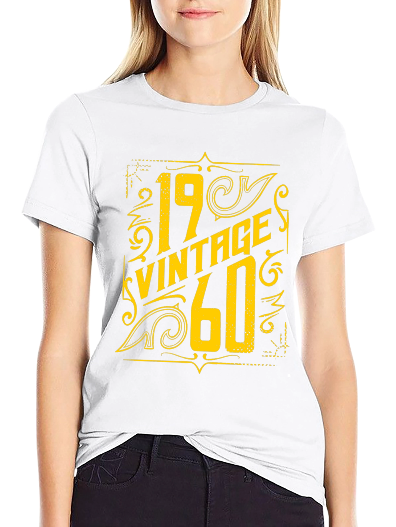 Black Vintage 1960 T-Shirt - Retro Birthday Gift Tee view 9