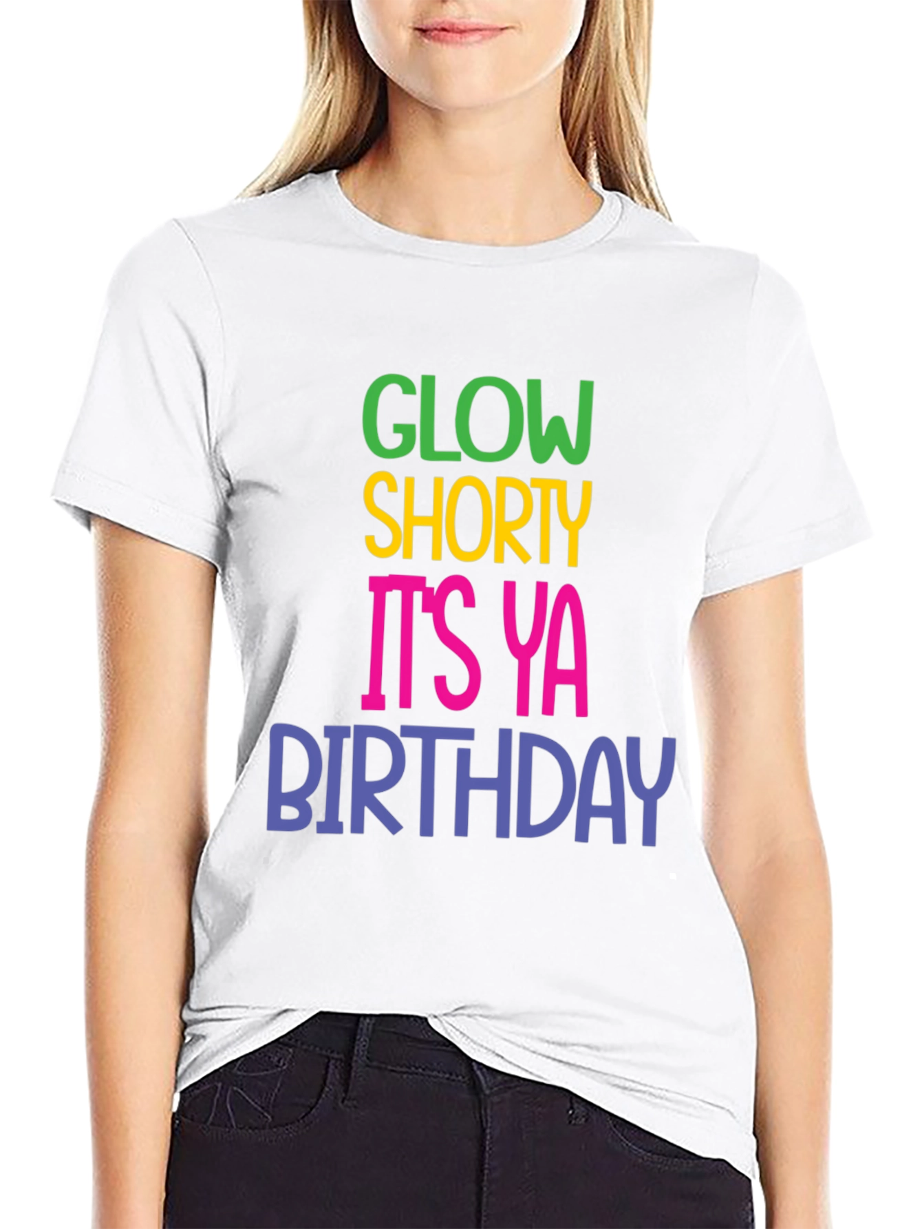 Black Glow Shorty Birthday Graphic T-Shirt view 9